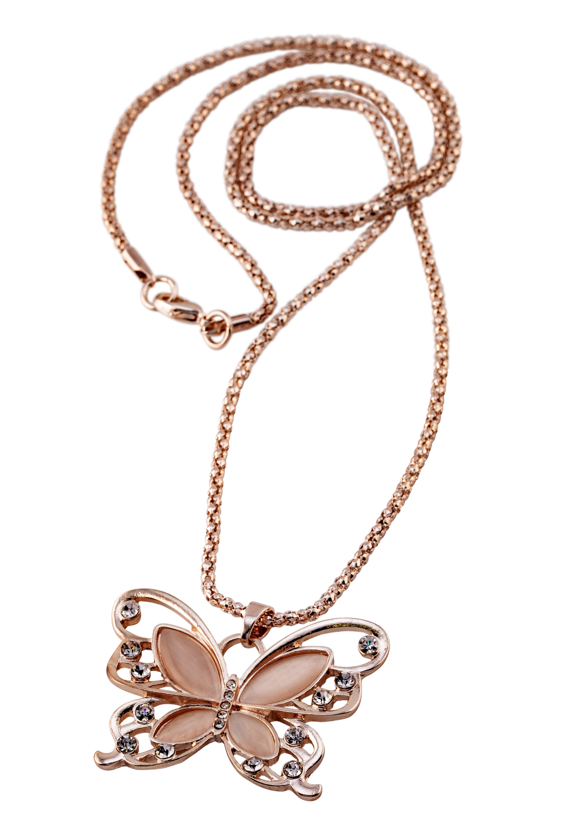 Image of J.Jayz Kette mit Anhänger »Schmetterling, Himbeerkettengliederung«, mit Strasssteinen bei Ackermann Versand Schweiz