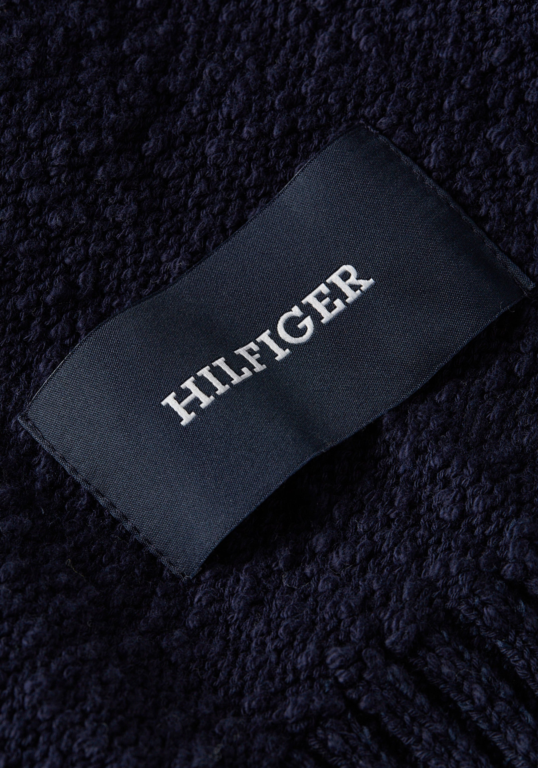 Tommy Hilfiger Strickpullover »SLUB YARN C NK«, mit Logostickerei am Ärmel