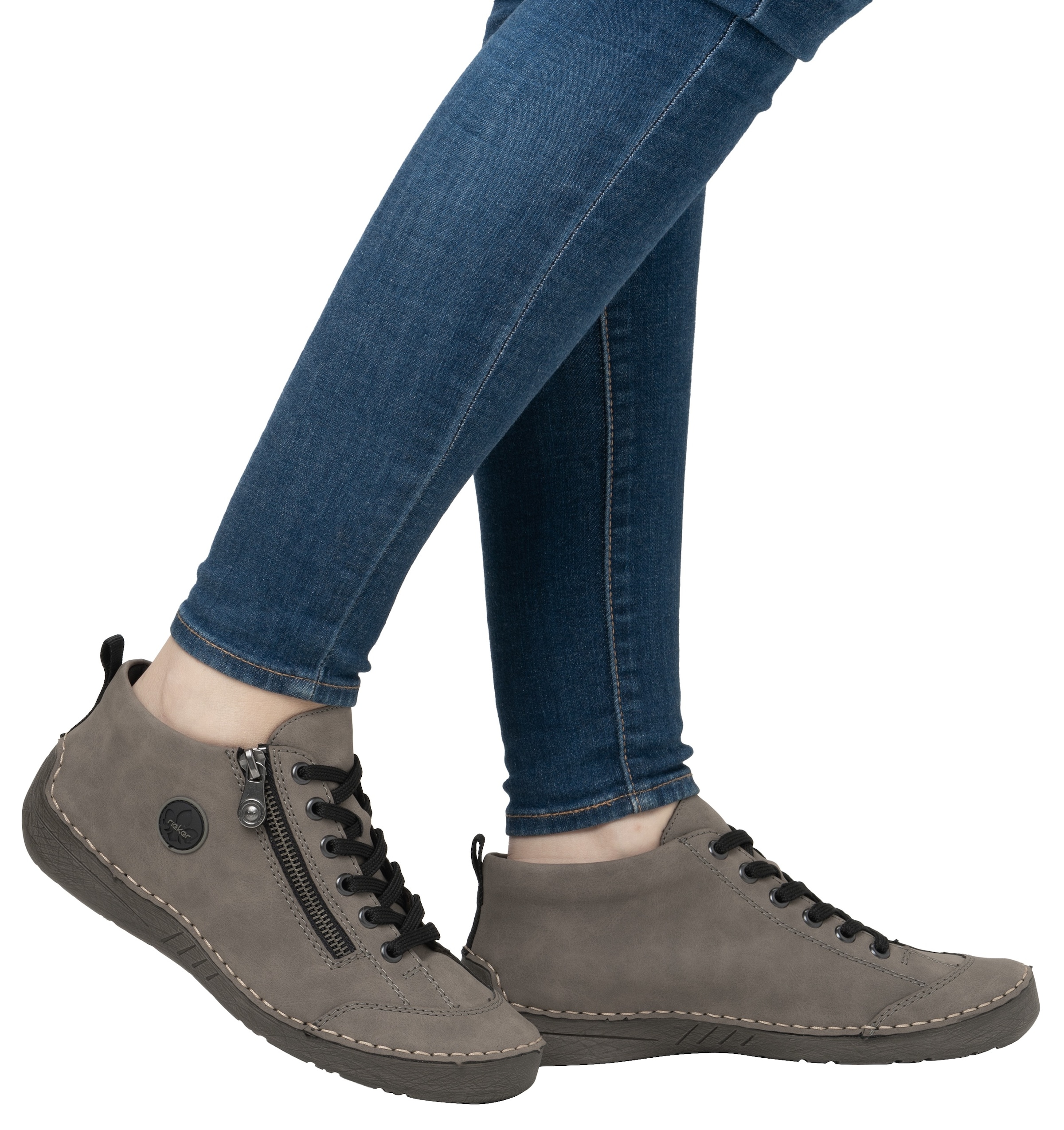 Rieker Schnürboots, Sneaker, Schnürschuh, Outdoorschuh mit Reissverschluss