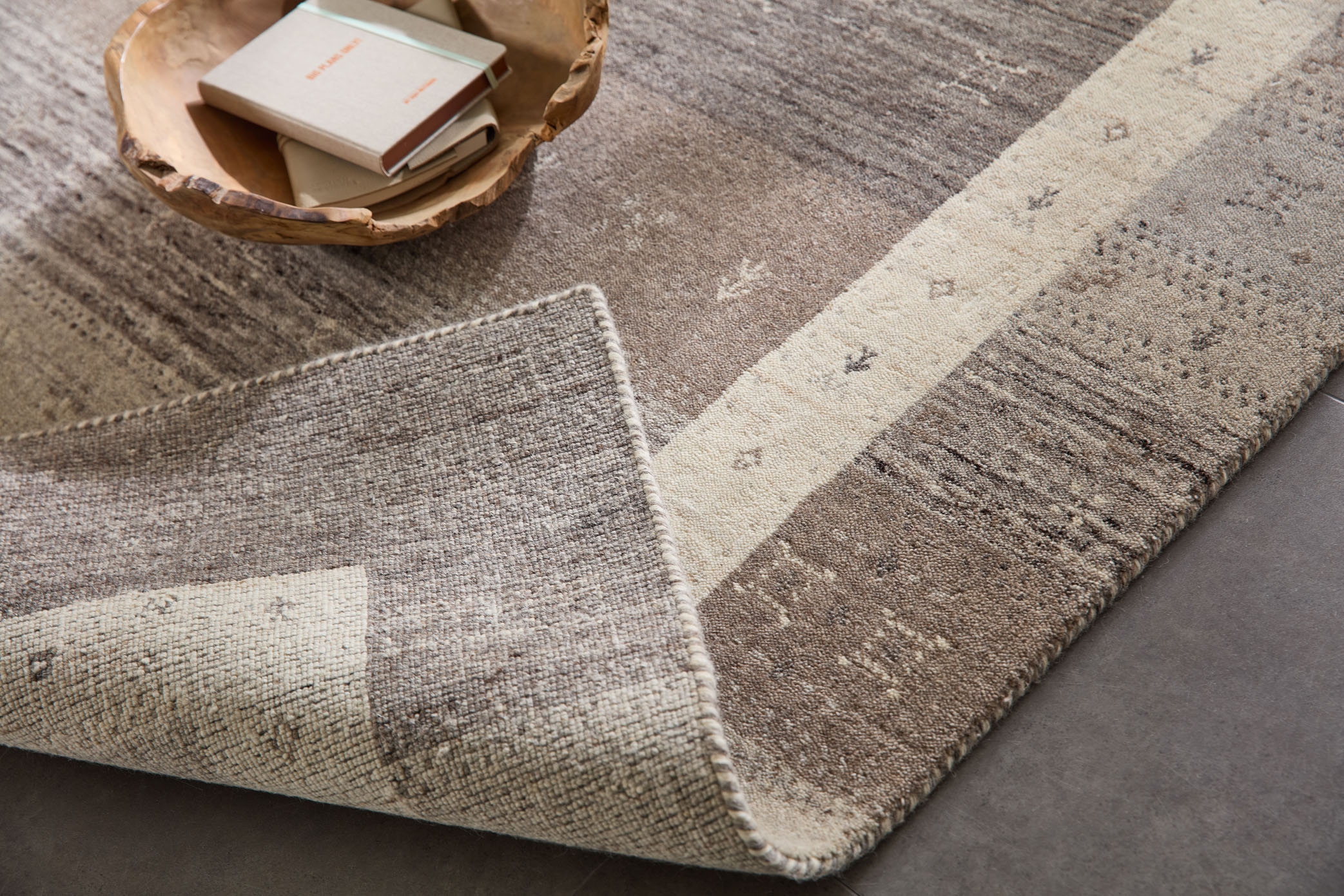 THEKO Tapis en laine »Memu ZO-7406-24« Rectangulaire 12 mm Höhe Gabeh Design, reine Wolle, besonders flach, handgewebt, warme Farben