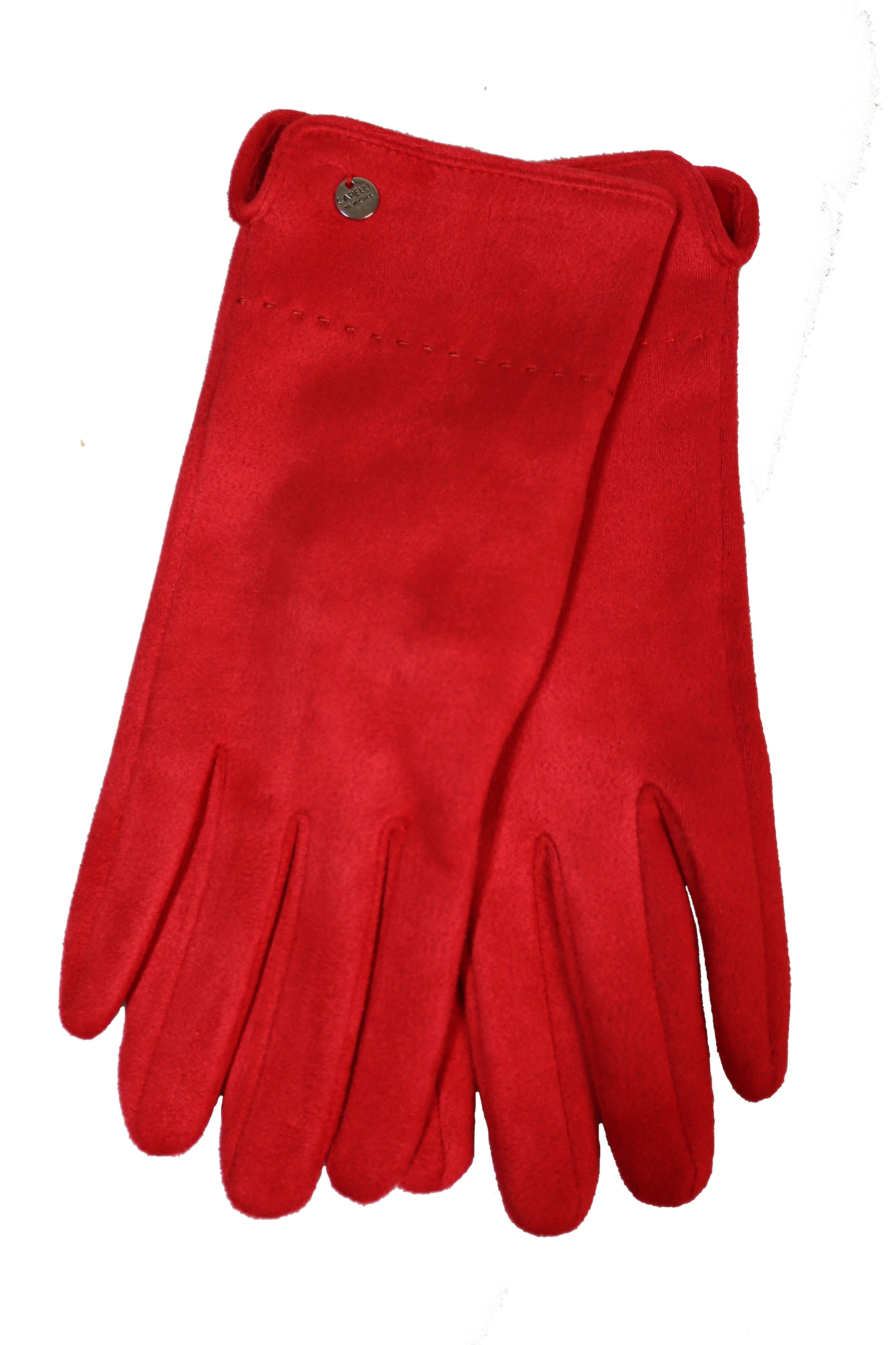 Capelli New York Strickhandschuhe mit Ziernaht, Metall-Logo, Feinripp-Strick, elastisch