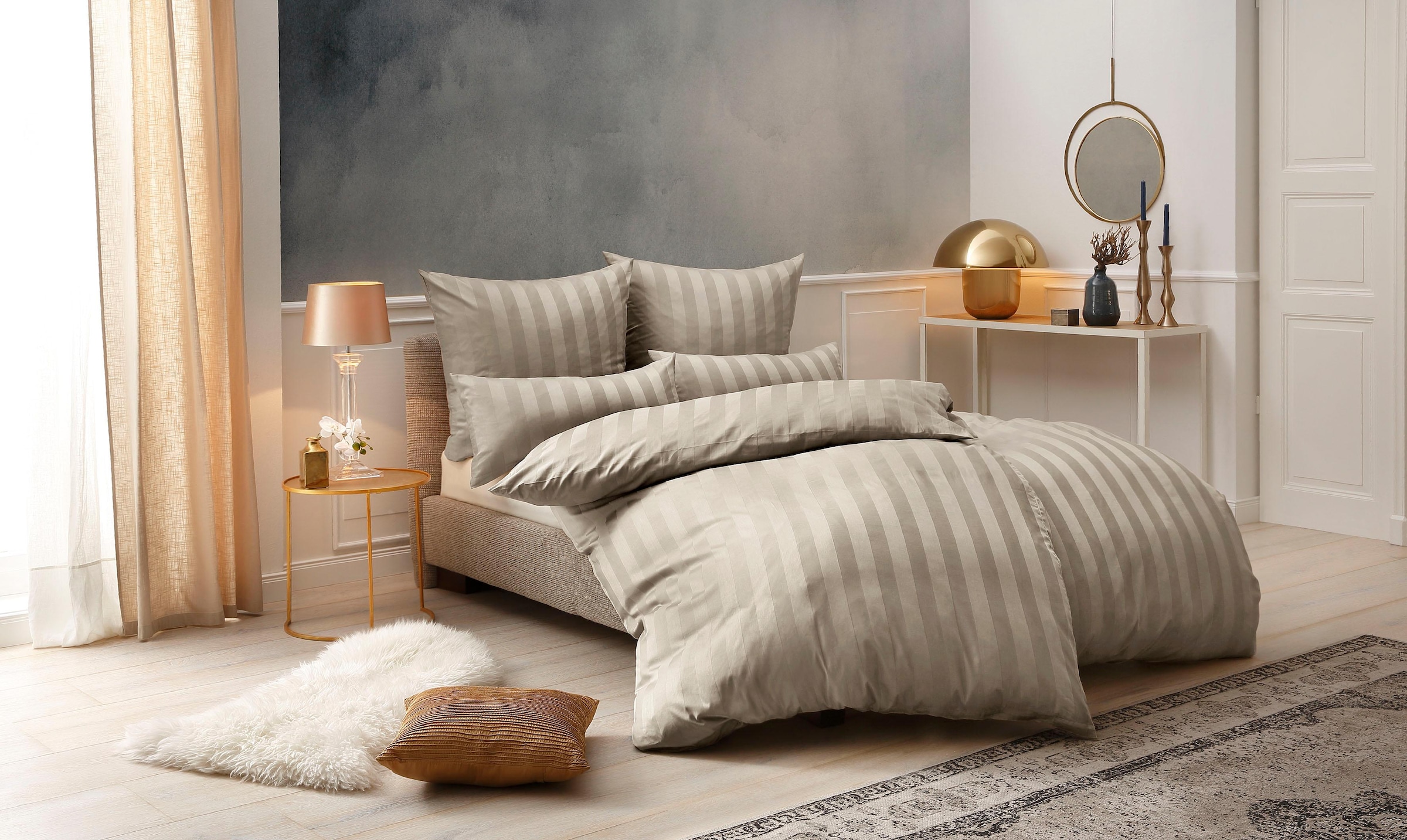 Leonique Bettwäsche »Malia«, (2 tlg.), kühlende Bettwäsche, Premium Satin Qualität, Flächengewicht 120 g/m², 100% Baumwolle, STANDARD 100 by OEKO-TEX® zertifiziert, Kissenbezug und Bettdeckenbezug mit Reissverschluss ausgestattet