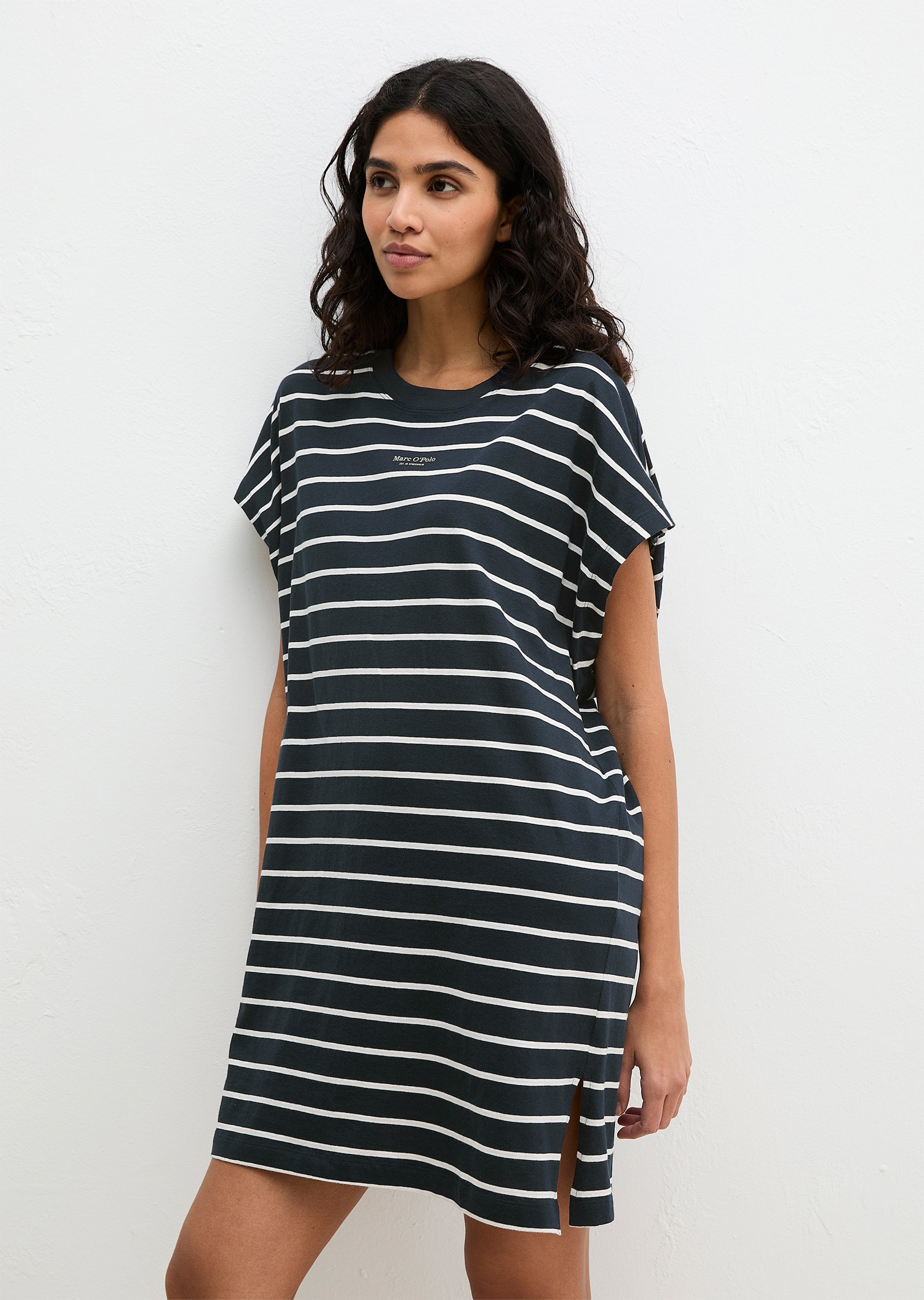 Image of Marc OPolo Nachthemd "Mix N Match Nightdress" Ohne Taschen gestreift, mit Rundhalsausschnitt