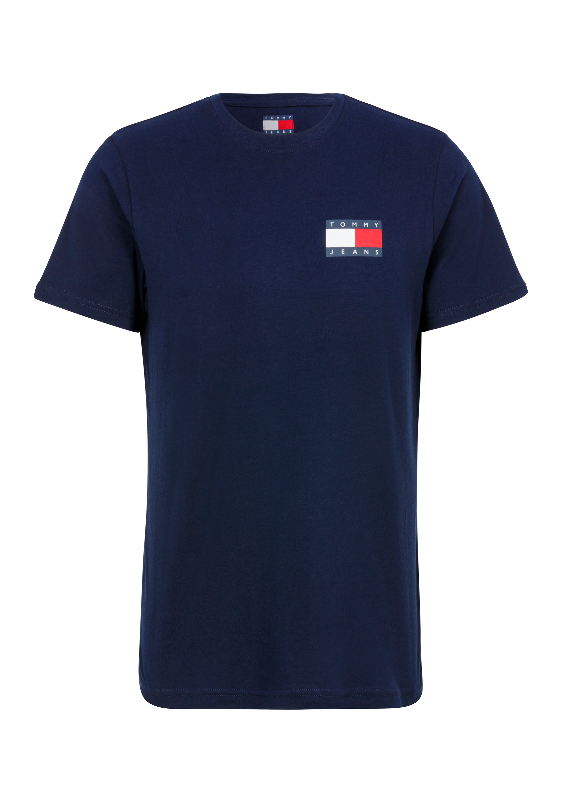 Tommy Jeans T-Shirt »TJM SLIM ESSENTIAL FLAG TEE EXT«, Mit Rundhalsausschnitt