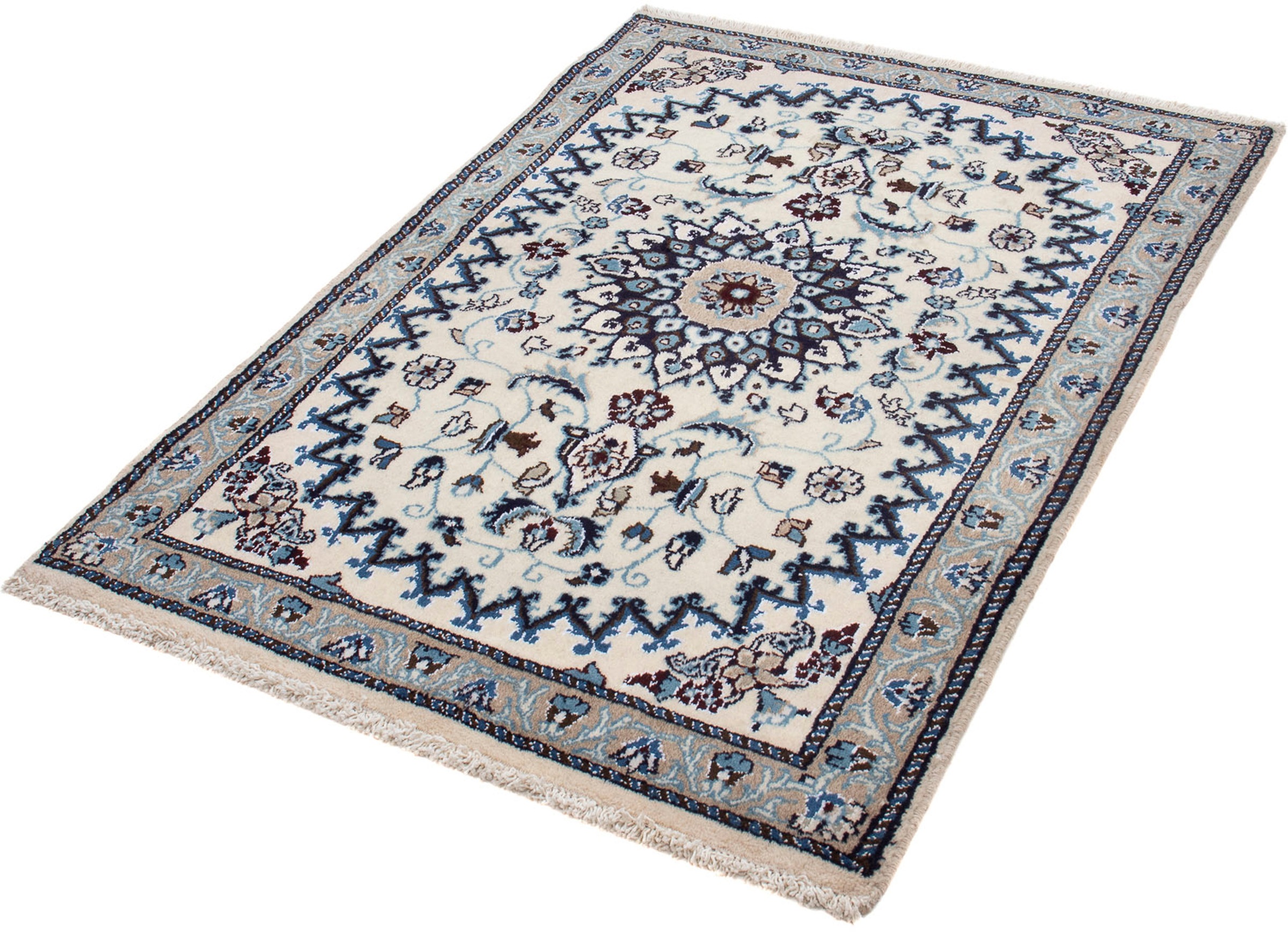 Image of morgenland Orientteppich »Perser - Nain - 133 x 93 cm - beige«, rechteckig, 10 mm Höhe, Wohnzimmer, Handgeknüpft, Einzelstück mit Zertifikat bei Ackermann Versand Schweiz