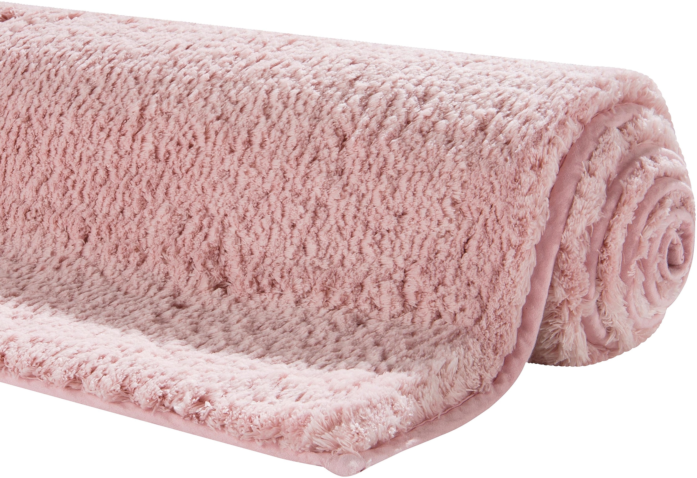 my home Badematte »Jos, Badvorleger, Badezimmer Teppich«, rutschhemmend beschichtet, fussbodenheizungsgeeignet-schnell trocknend, Badematten in Pastell-Farben, Badteppich als 3 teiliges Set erhältlich