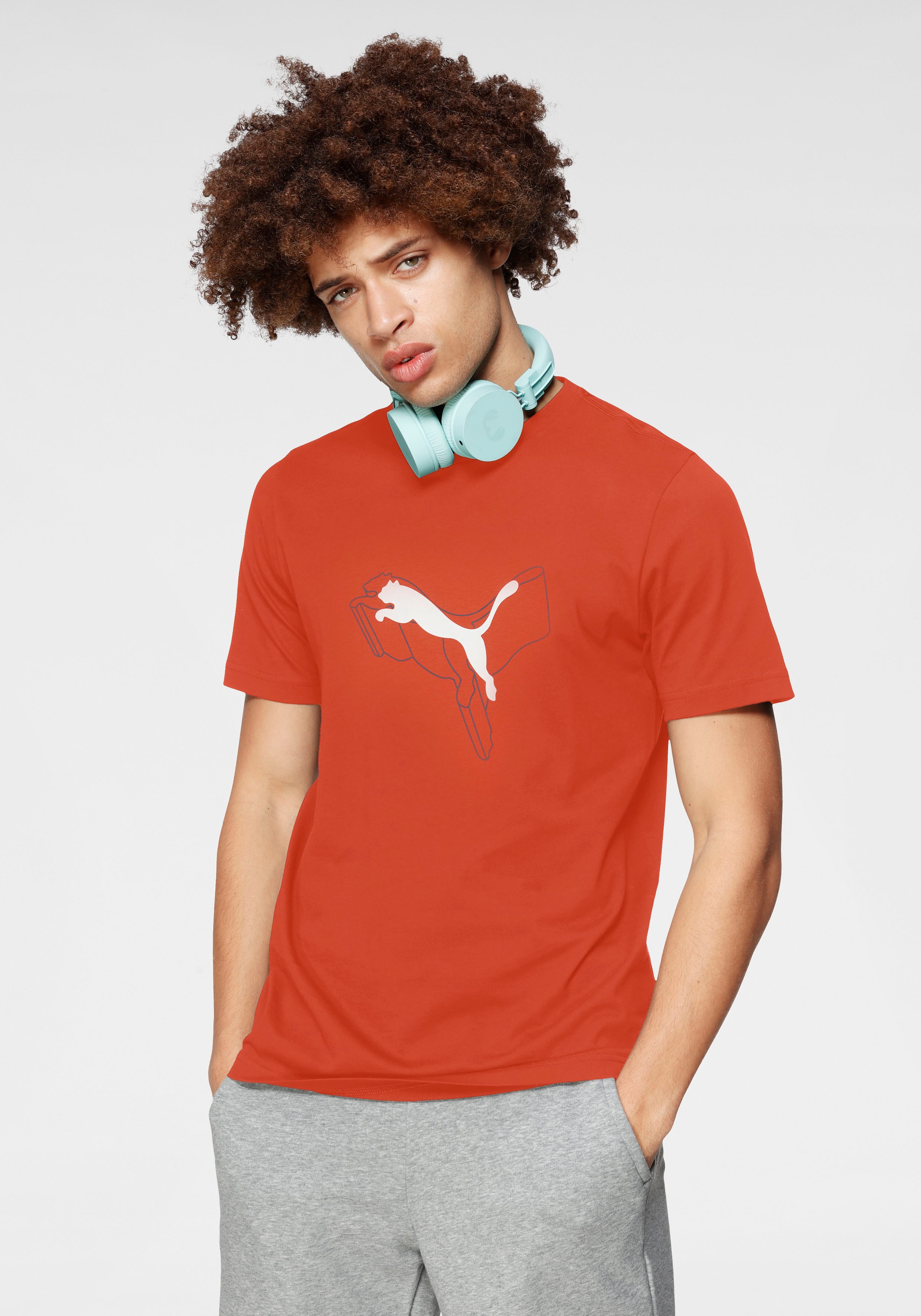Image of PUMA T-Shirt "ESS+ LOGO LAB CAT TEE" sportlicher Stil, Kurzarmdesign, Rundhalsausschnitt