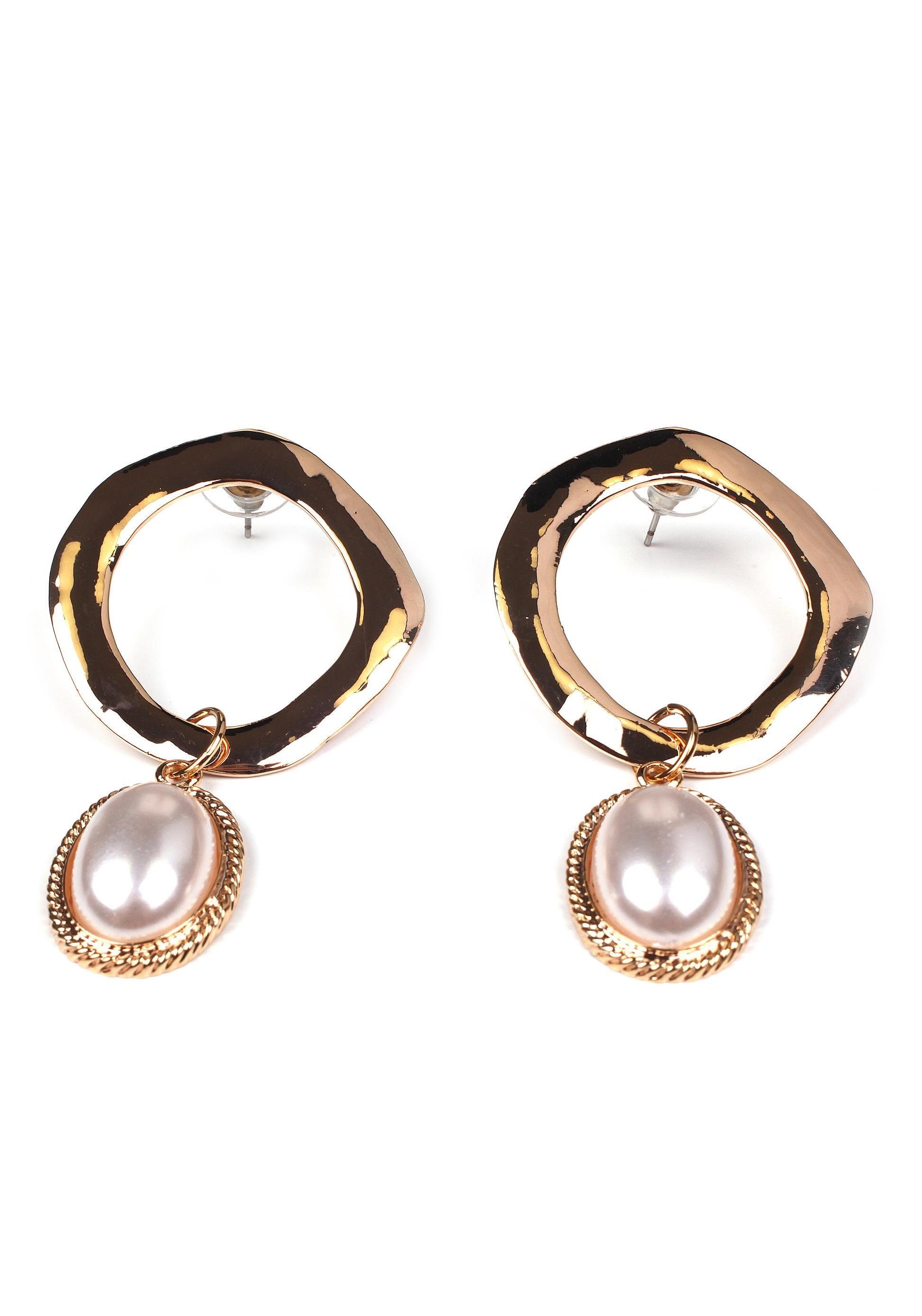 Paar Ohrstecker »leicht gewellt, rund, oval, vergoldfarbenet«