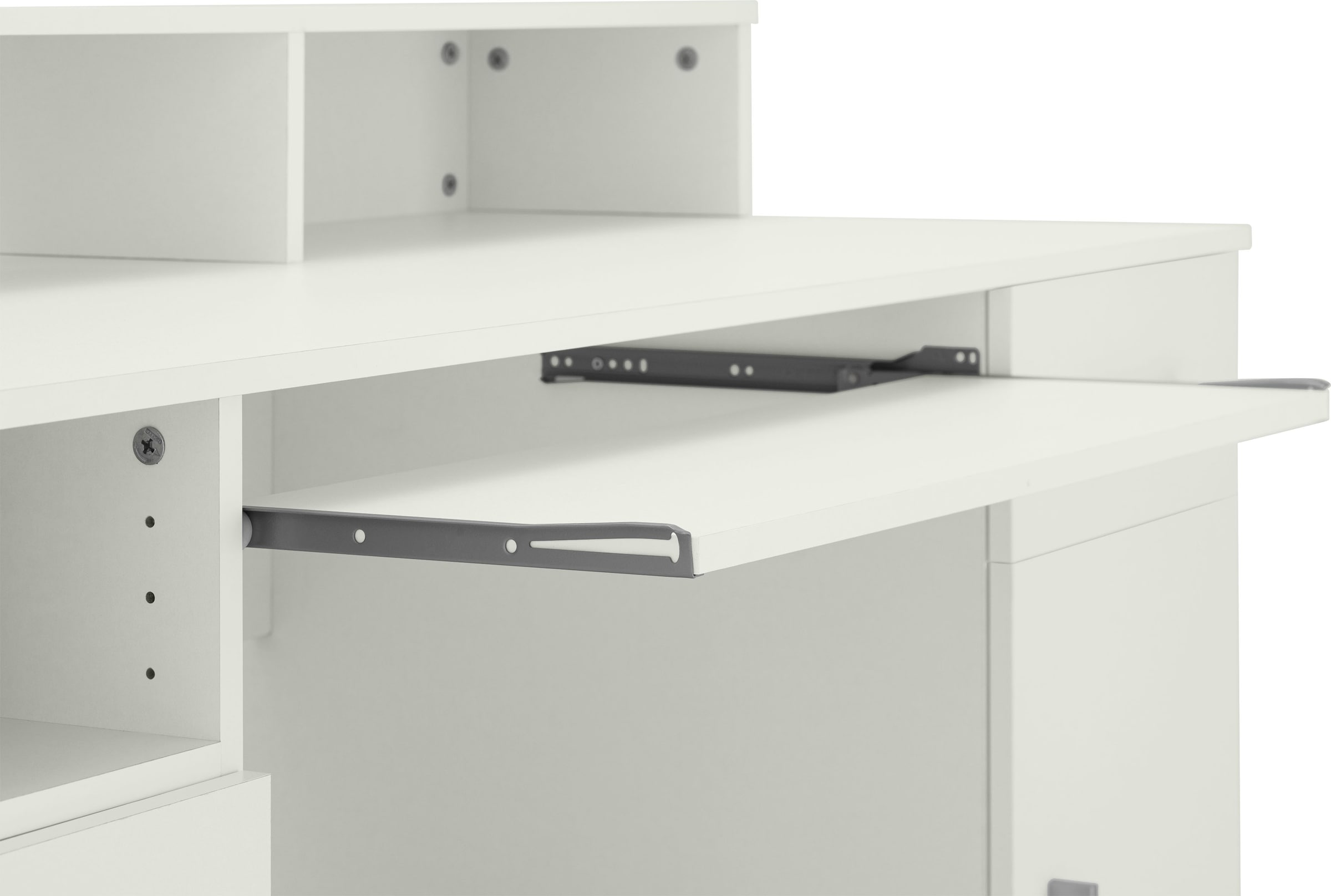 VOGL Möbelfabrik Schreibtisch »Tim mit Monitoraufsatz, Tastaturauszug & Towerfach,«, Breite 154 oder 178 cm, Made in Germany