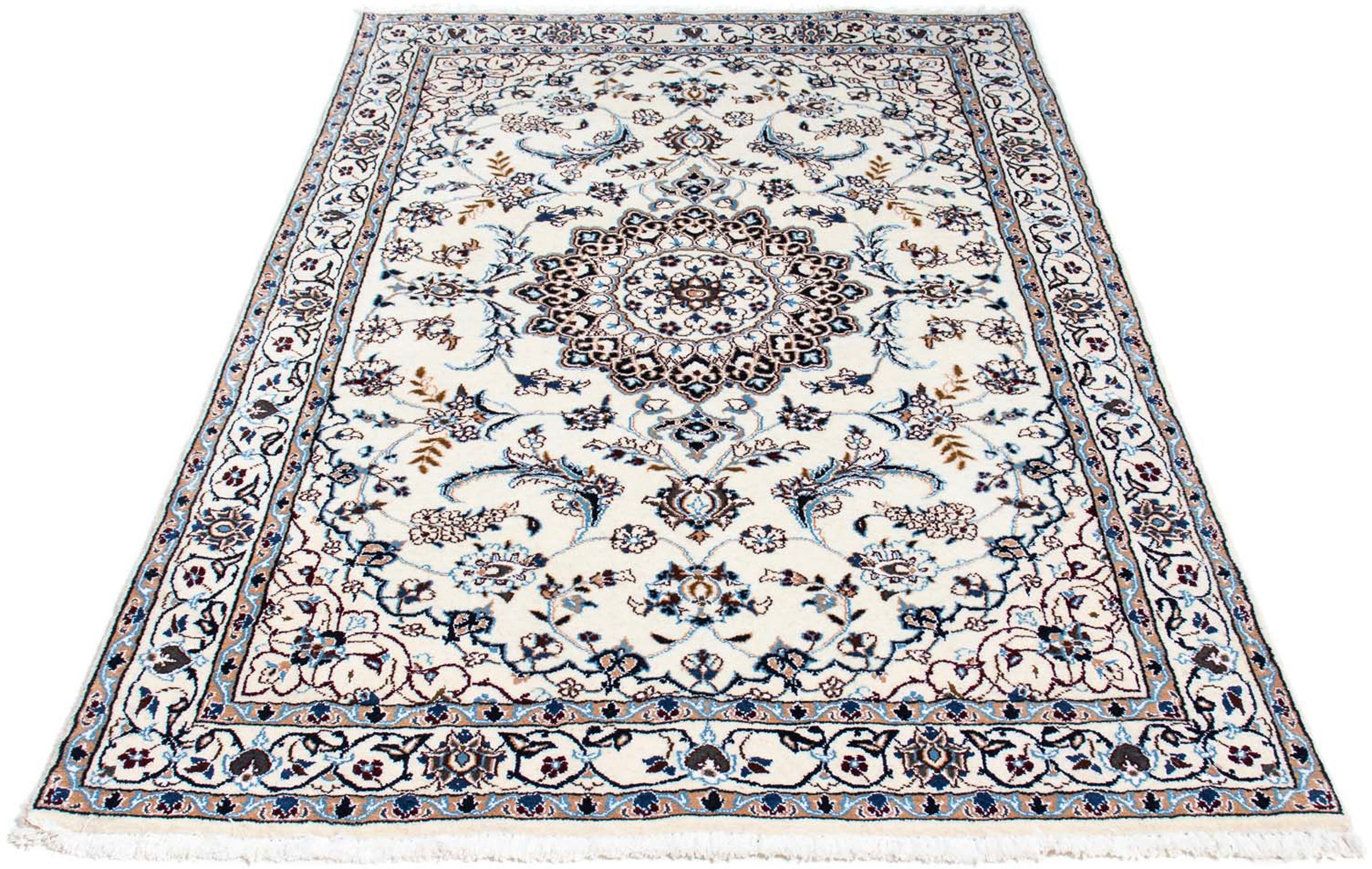 Image of morgenland Orientteppich »Perser - Nain - Royal - 178 x 113 cm - beige«, rechteckig, 10 mm Höhe, Wohnzimmer, Handgeknüpft, Einzelstück mit Zertifikat bei Ackermann Versand Schweiz