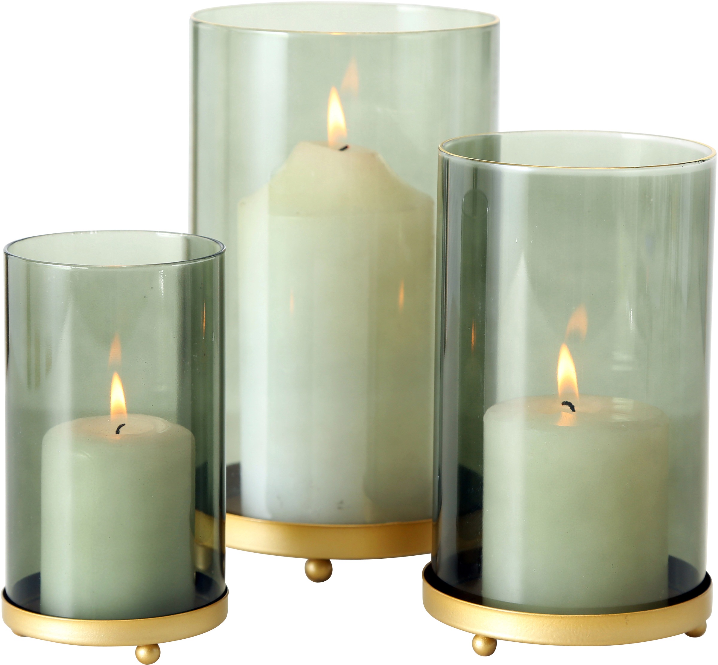 Image of BOLTZE Windlicht »Knikki«, (Set, 3 St.), aus Glas und Metall bei Ackermann Versand Schweiz