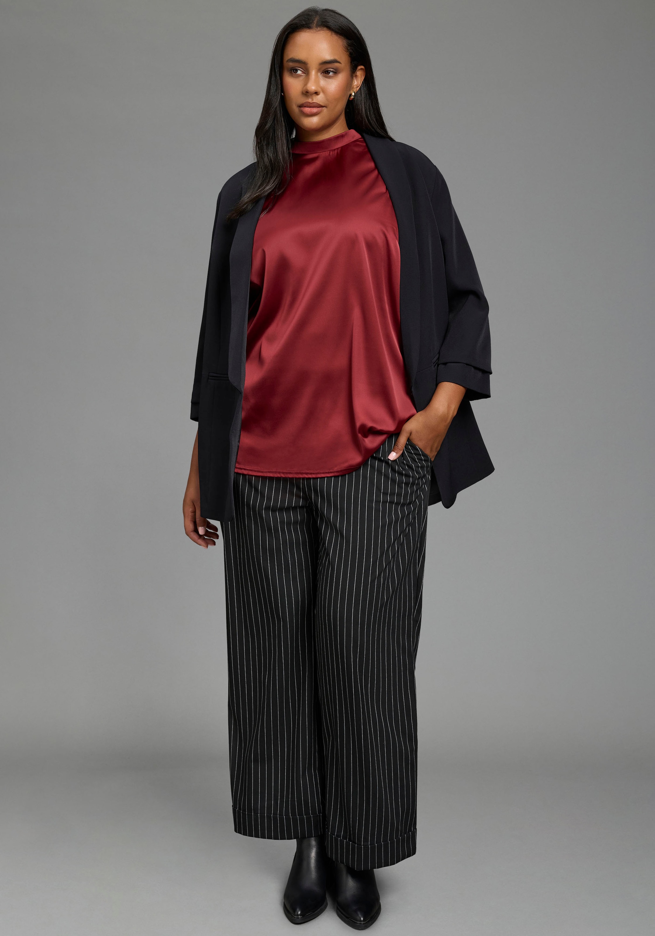 Laura Scott CURVE Pantalon à enfiler »Grosse Grössen«  avec ceinture élastique, coupe ajustée