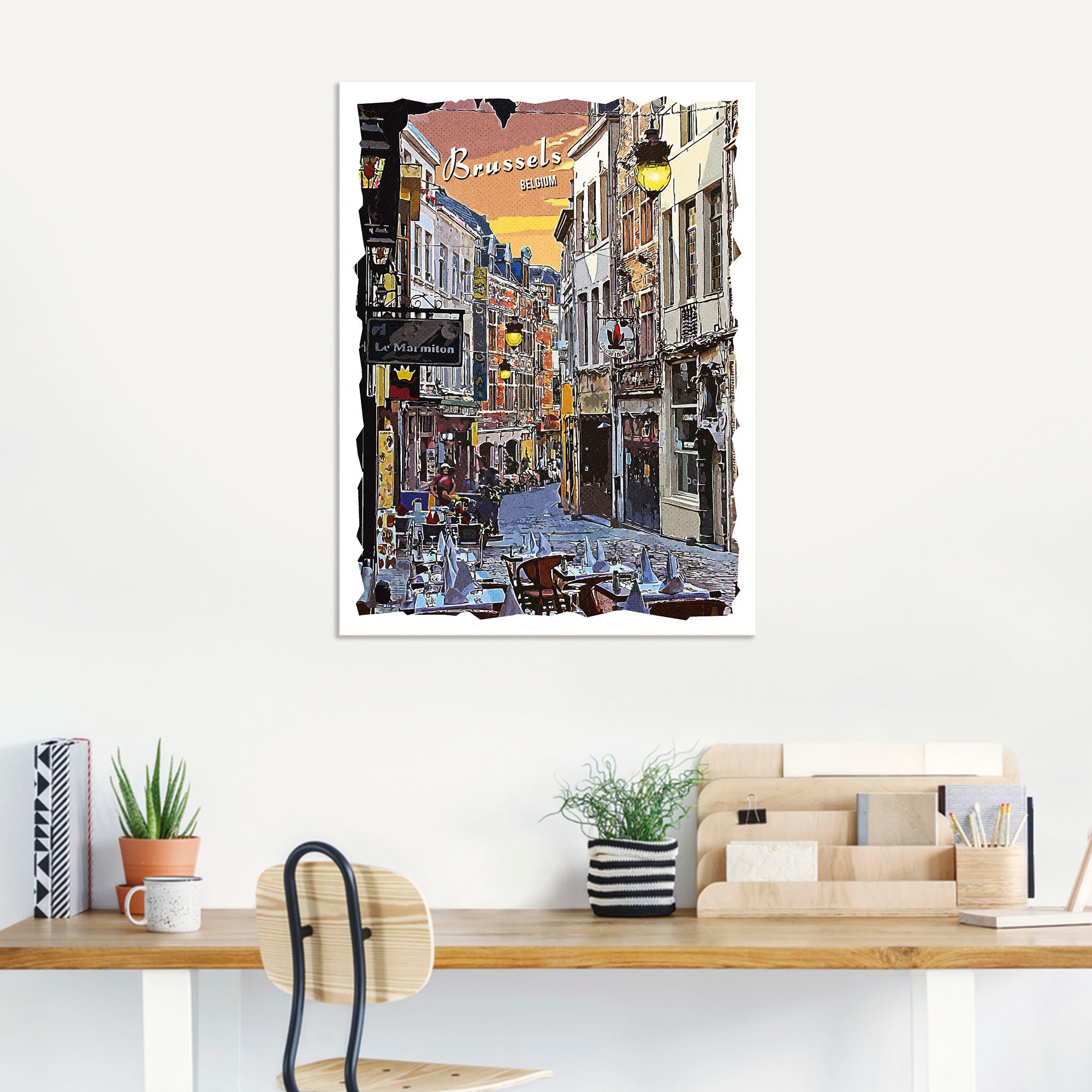 Artland Wandbild »Brüssel Grafik«, Belgien, bequem (1 Leinwandbild, Grössen in oder Alubild, als versch. St.), kaufen Wandaufkleber Poster
