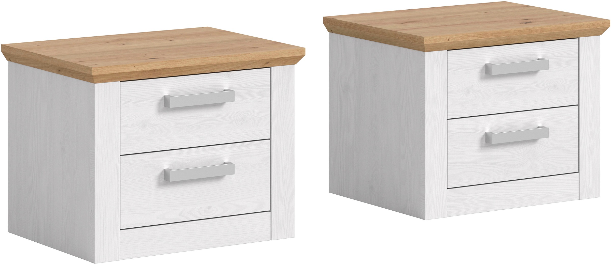 Image of Home affaire Nachtschrank "COSENZA, 2er Set, Breite je 54cm, in Landhausoptik" 2er Set, inklusive je 2 Schubkästen mit Vollauszug, Nachtkommode, Nachtische, Kommode, Nako, Beistelltisch