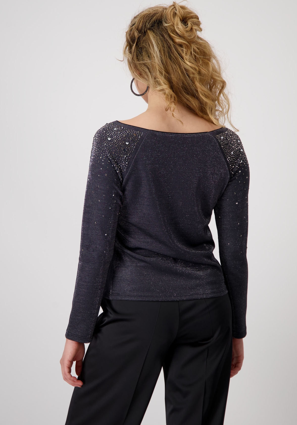 Monari Rundhalsshirt, mit Glitzersteinchen