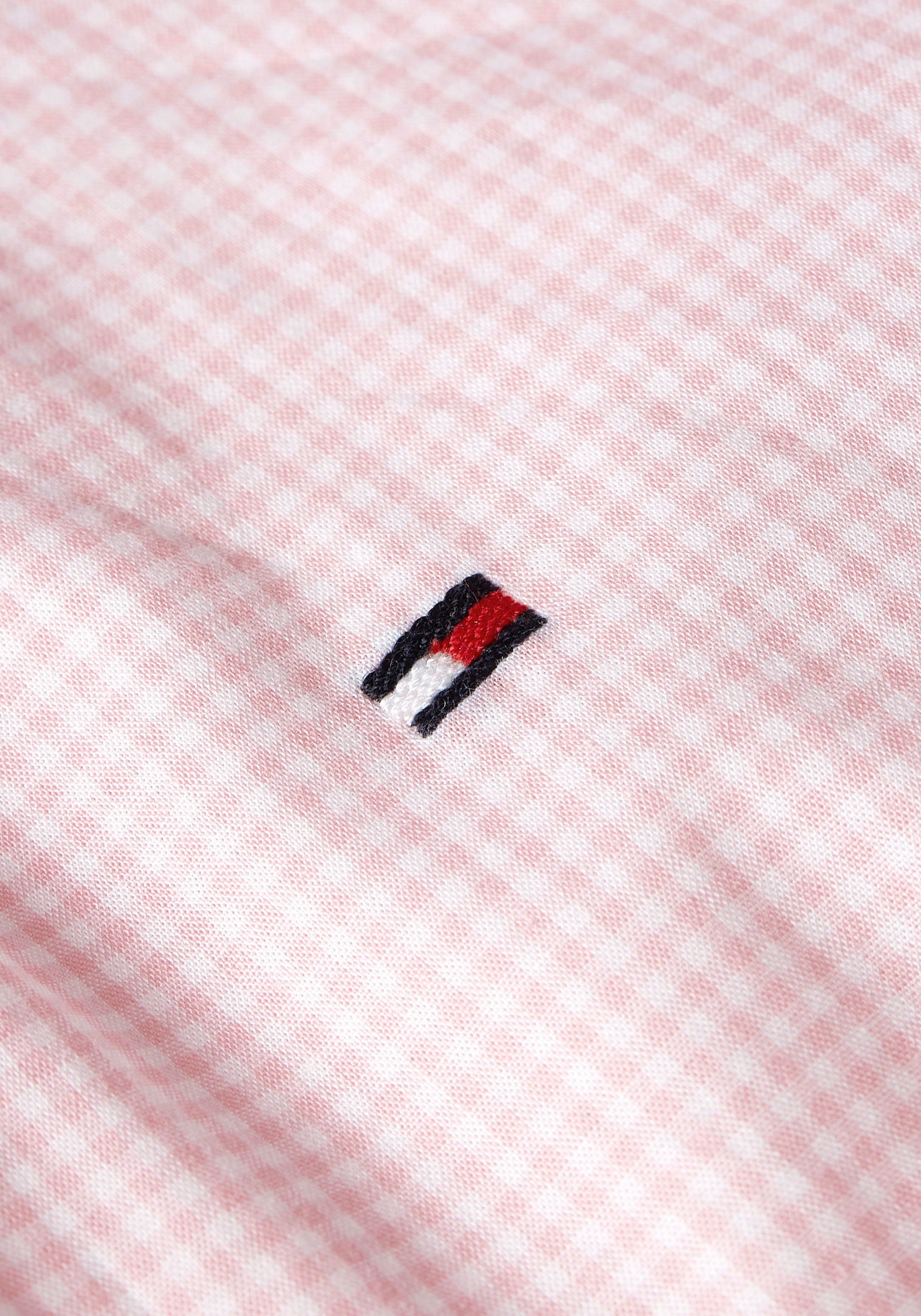 Tommy Hilfiger TAILORED Langarmhemd »CL STRETCH MINI GINGHAM SF SHIRT«, mit Tommy Hilfiger Logo-Flag auf der Brust