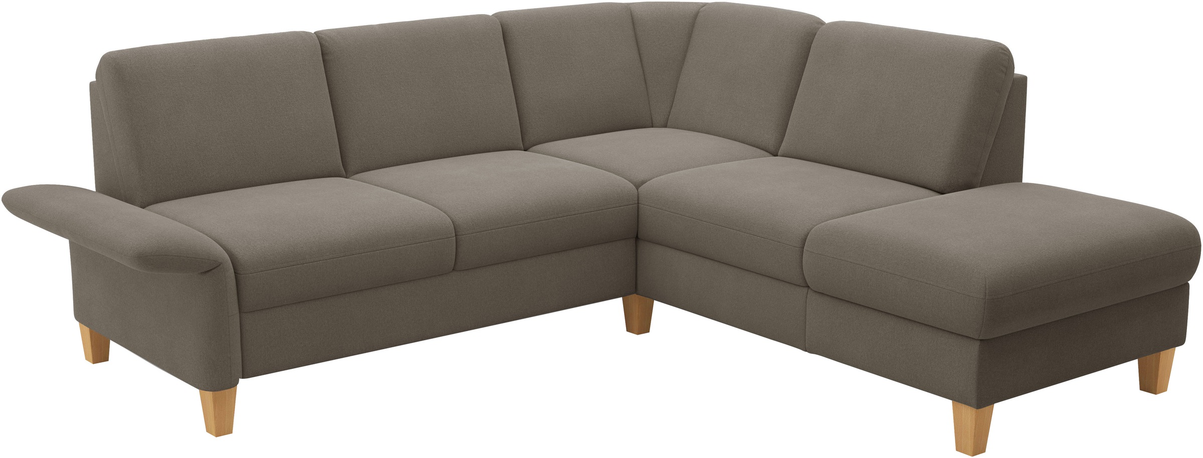 Home affaire Ecksofa »Rochelle«, wahlweise mit Armlverstellung, Klappbett mit Rollen & Bettkasten