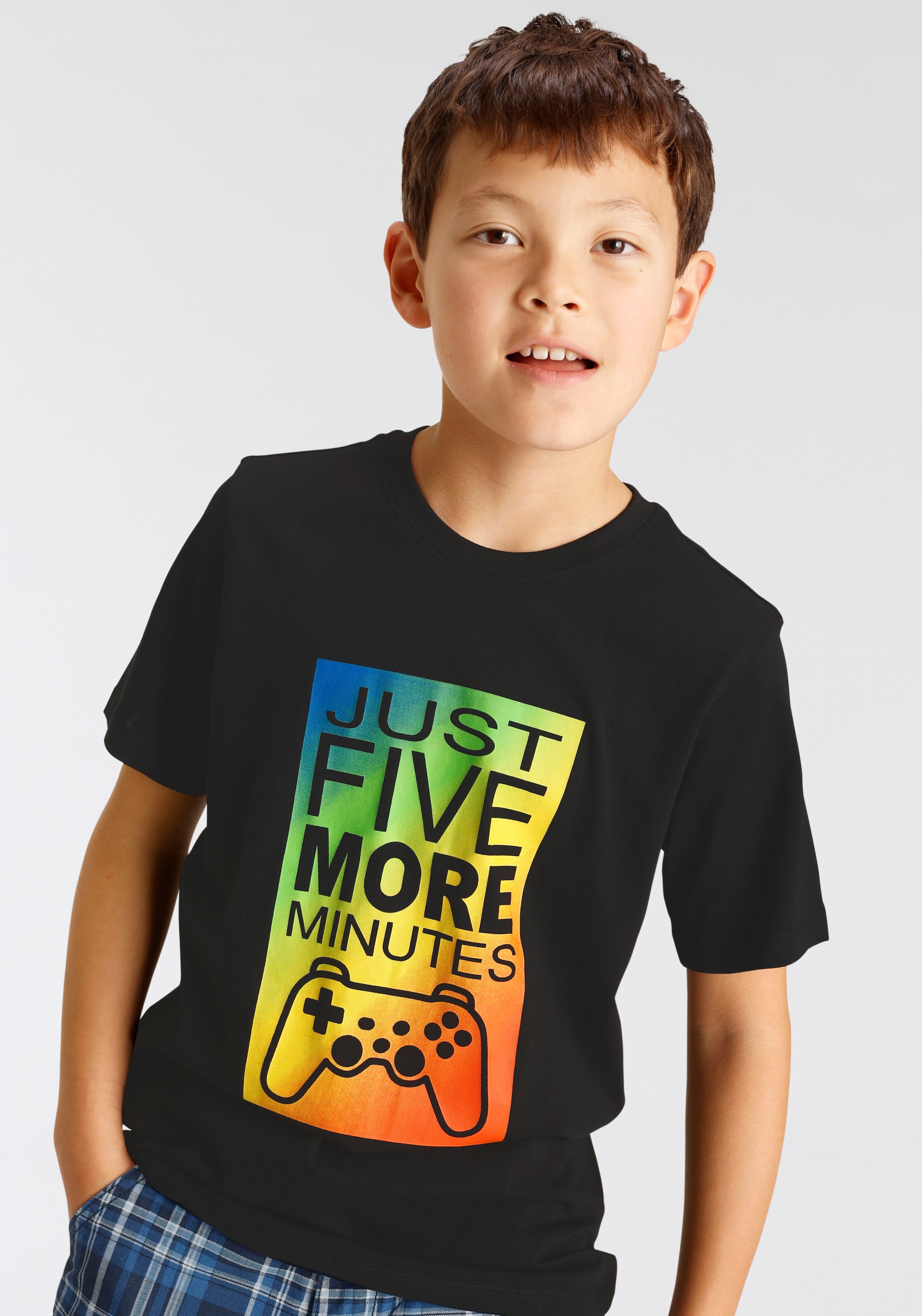 KIDSWORLD T-Shirt »JUST MINUTES«, ✌ 5 Spruch ligne MORE en Gamer Acheter