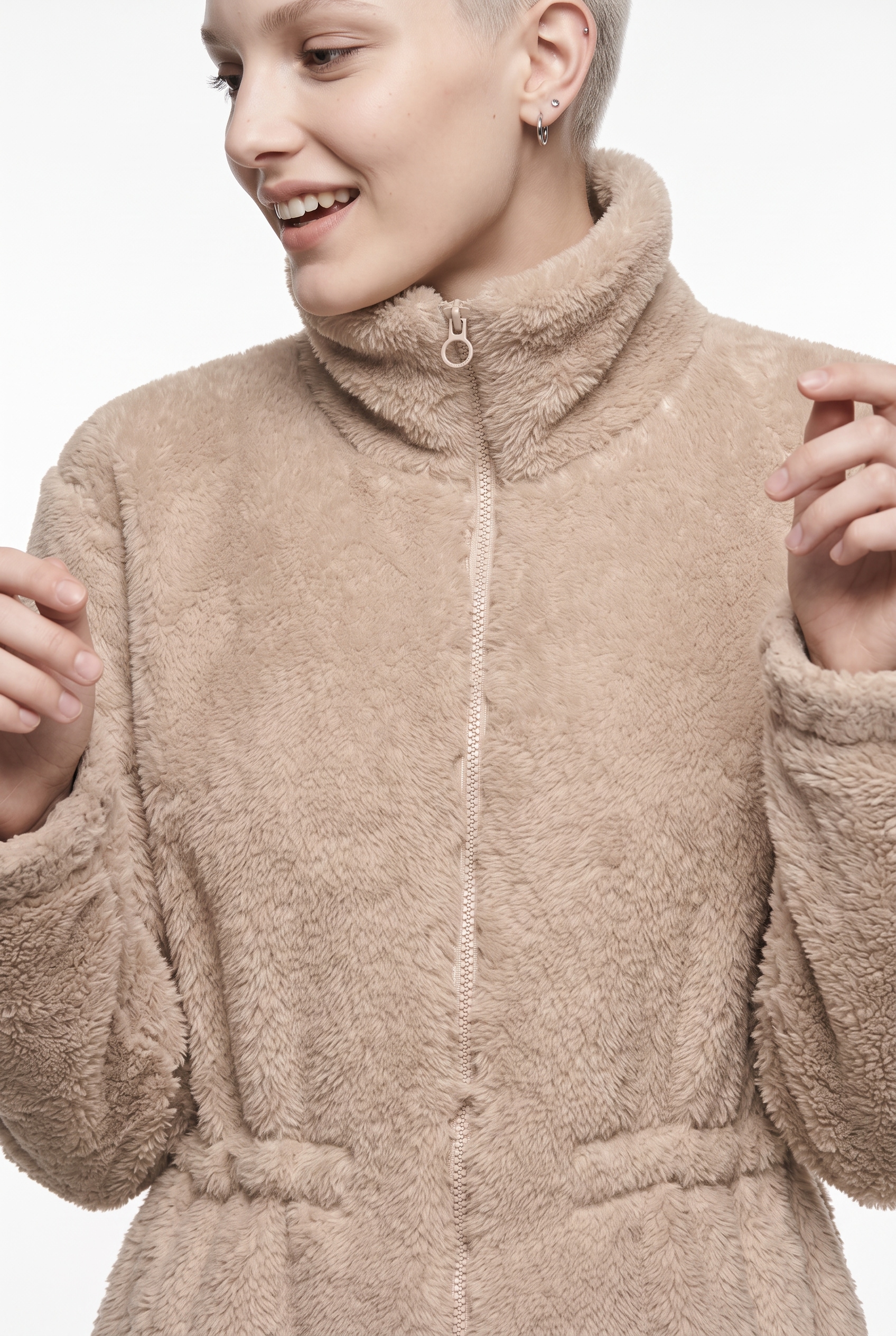 ONLY Veste en peluche »ONLCONTACT COAT CC OTW« Fibre synthétique, peluche