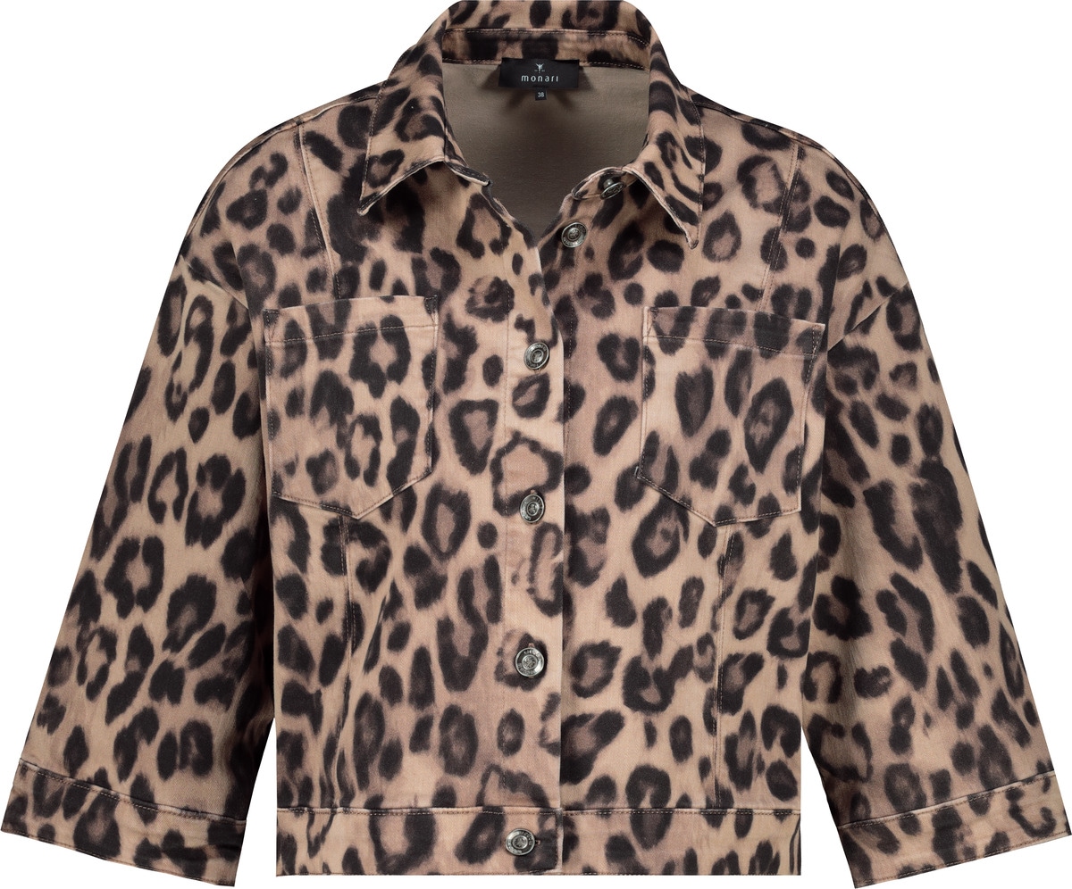 Monari Kurzjacke »Jacke Leodruck allover«, ohne Kapuze, Mit Rundhalsausschnitt