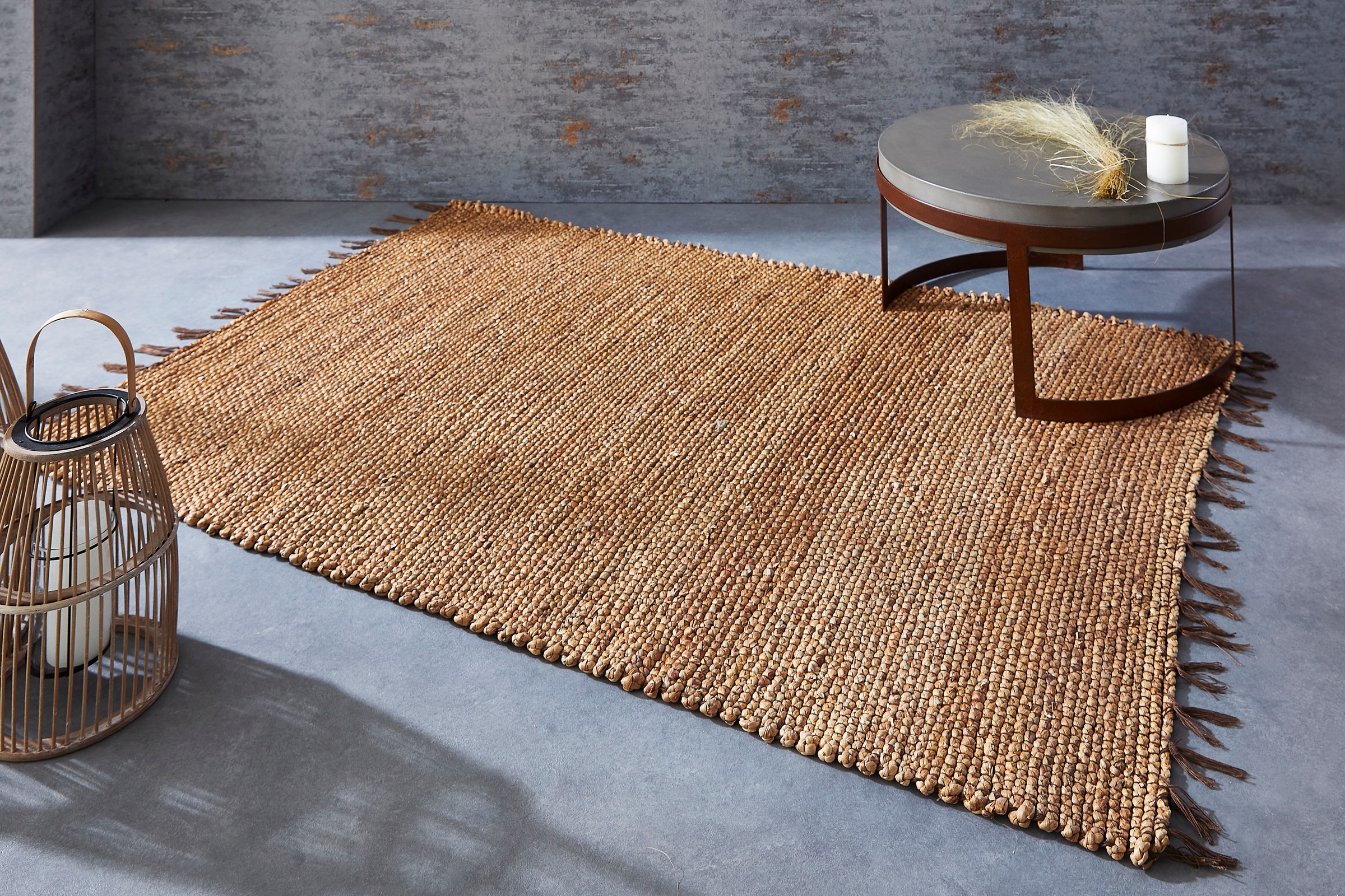 Image of Home affaire Teppich »Ulmiz«, rechteckig, 6 mm Höhe, Wendeteppich, mit Fransen, aus 100 % Jute, ideal im Wohnzimmer & Schlafzimmer bei Ackermann Versand Schweiz