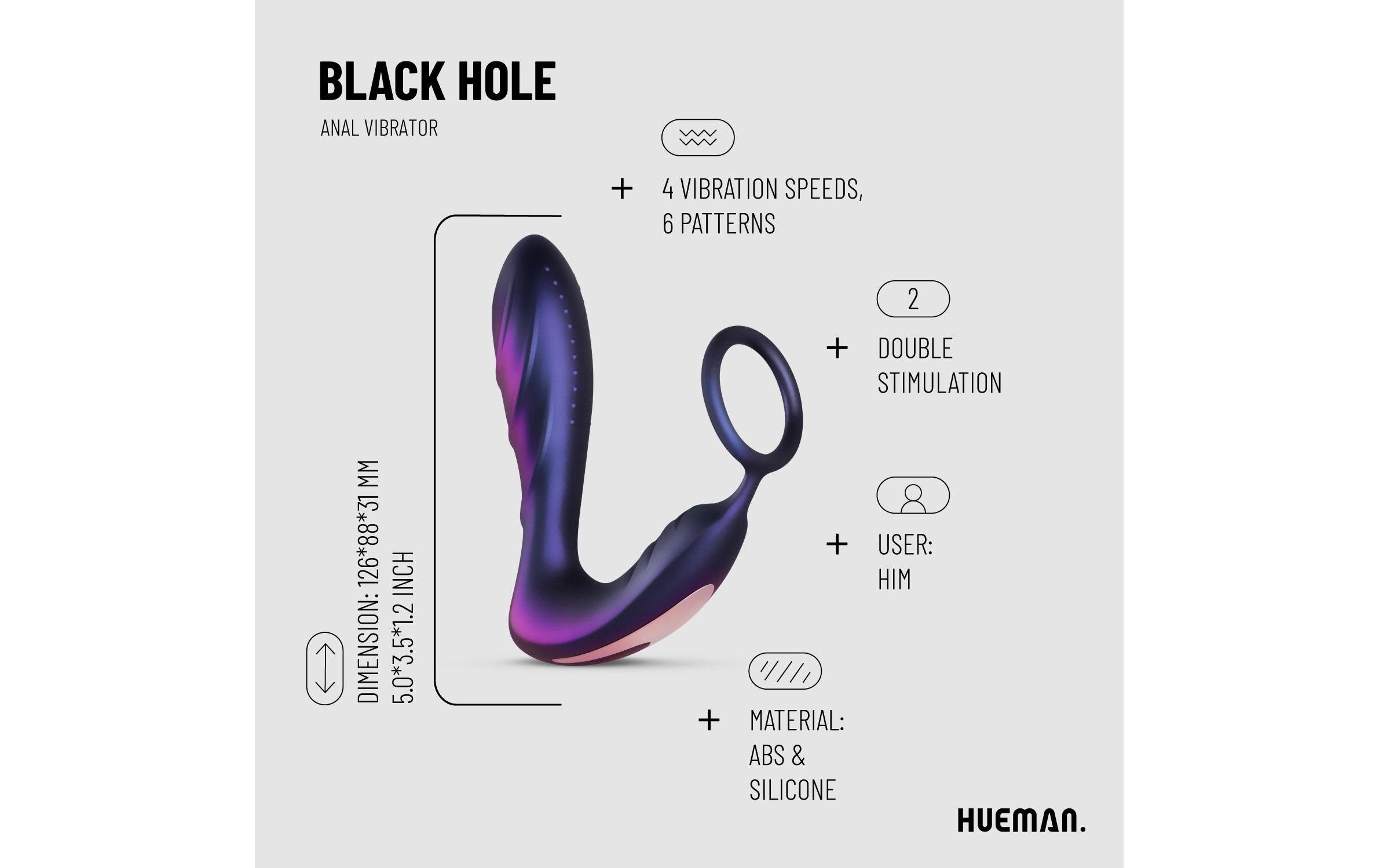   Analvibrator »Black Hole Analvibrator mit Penisring«