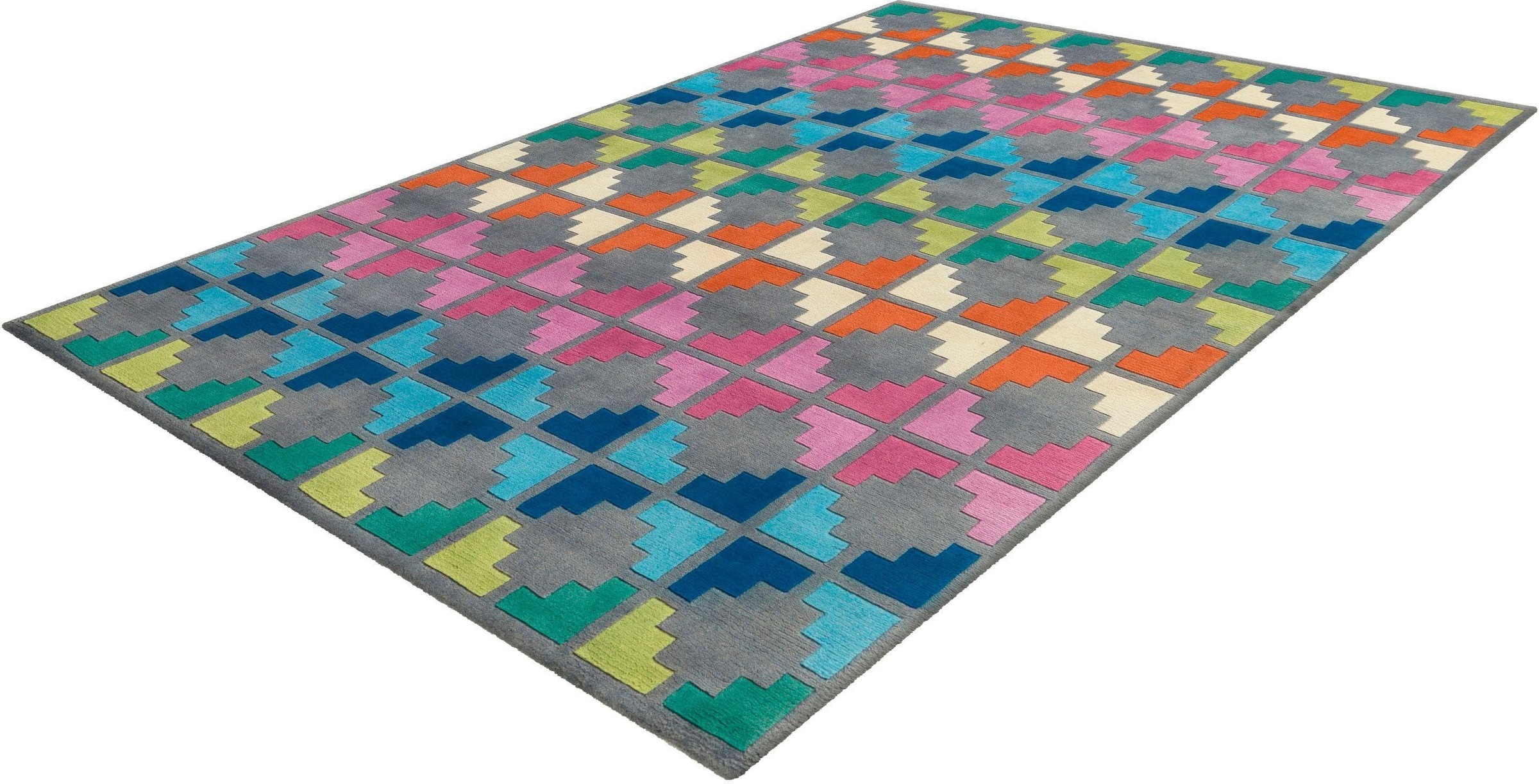 Image of calo-deluxe Wollteppich »Kiaha 7999«, rechteckig, 8 mm Höhe, reine Wolle, Konturenschnitt, Wohnzimmer bei Ackermann Versand Schweiz