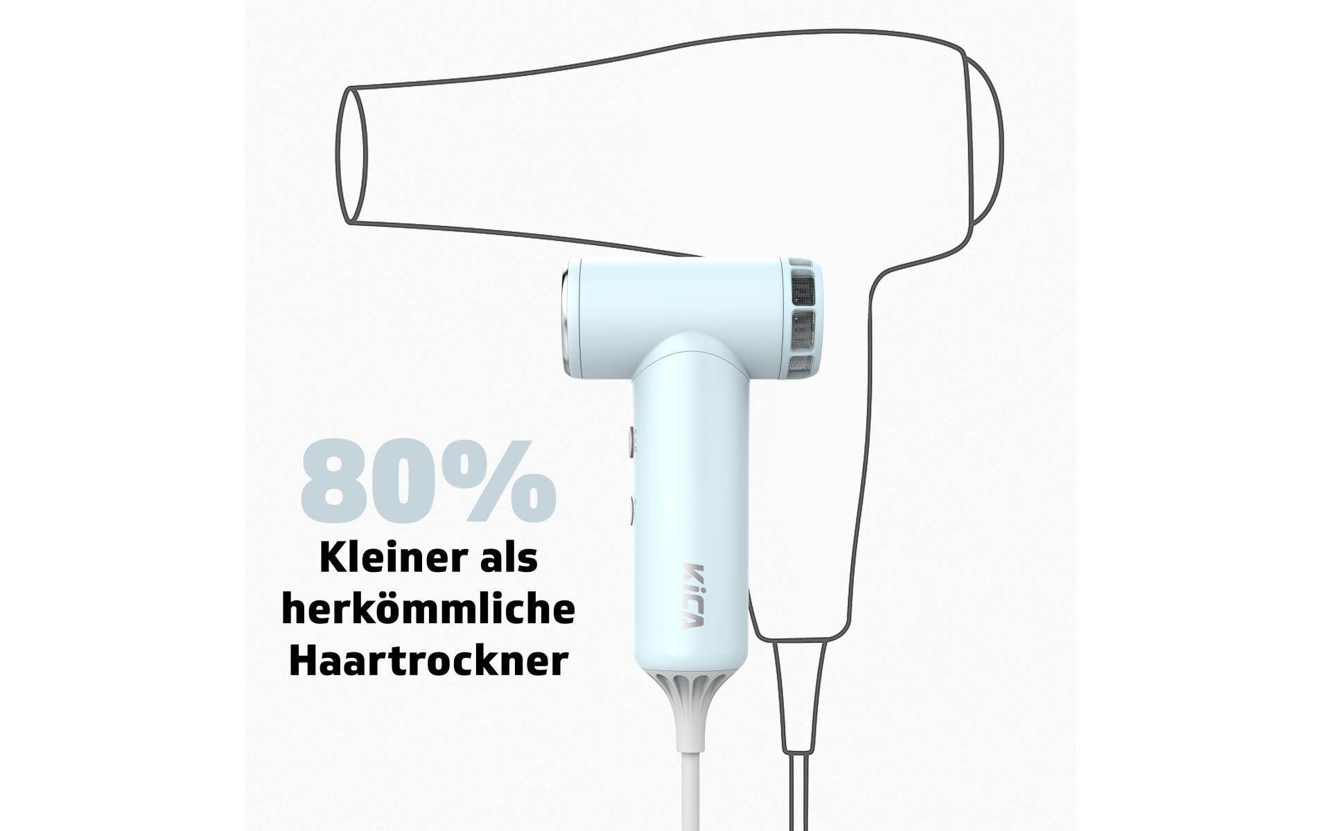   Sèche-cheveux de voyage »KiCA Jet Dry« 850 W Haartrockner inkl. Styling-Aufsatz