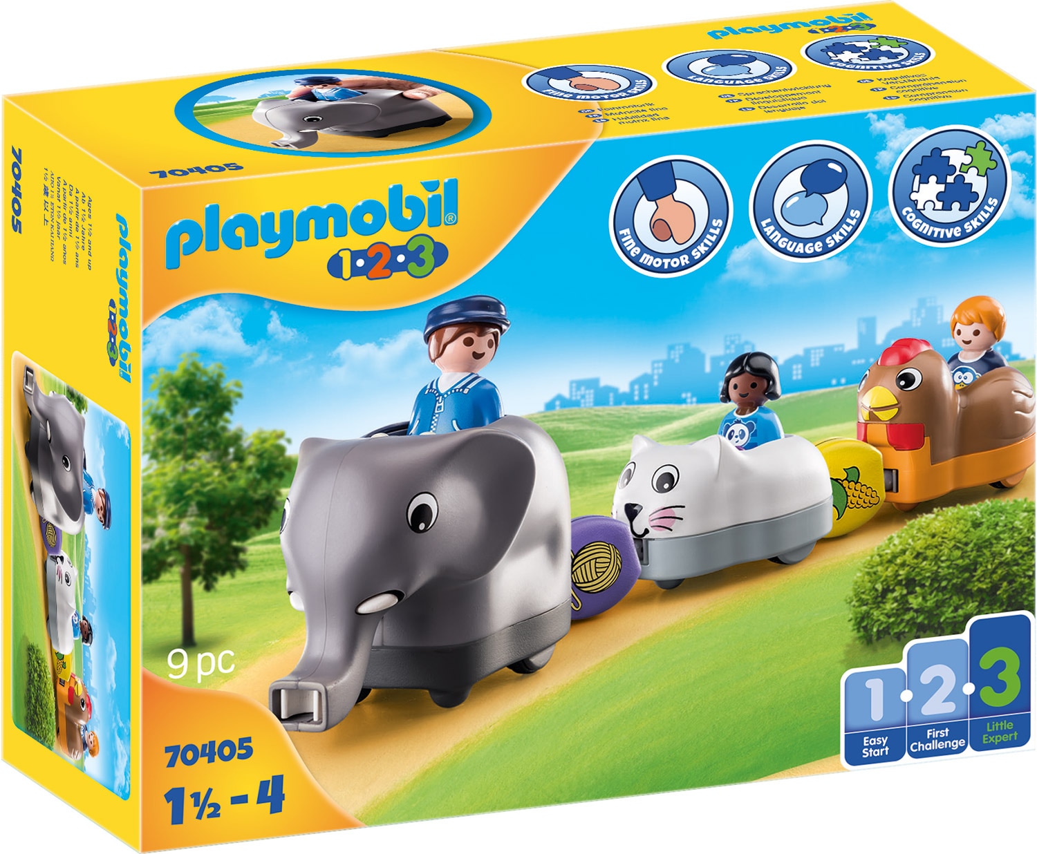 Playmobil® Konstruktions-Spielset »Mein Schiebetierzug (70405), Playmobil 1-2-3«, (9 St.), Made in Europe