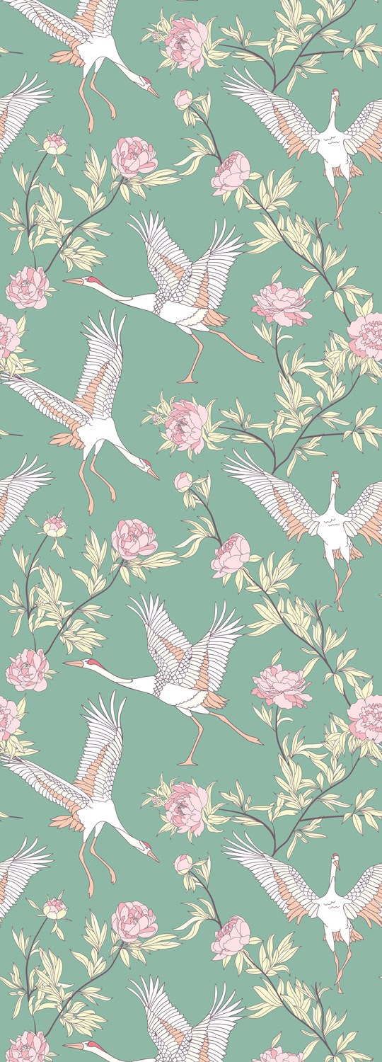 Image of queence Vinyltapete "Margarete" Motiv bedruckt botanisch floral gemustert natürlich glatt 90x250cm, selbstklebend, kinderleichte Anbringung, Sticker