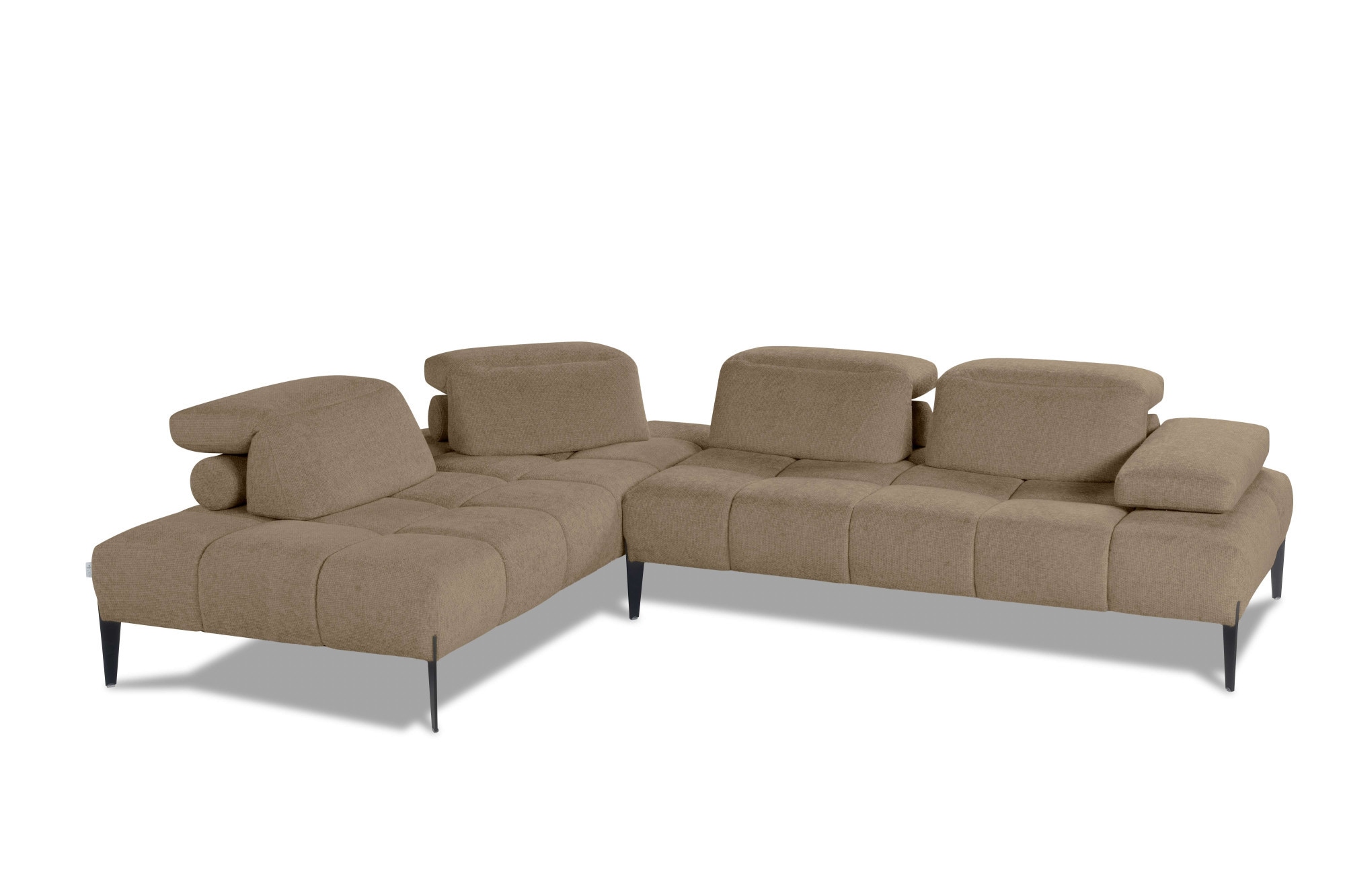 CALIA ITALIA Canapé d'angle »Skyline, Made in Italy, Design-Sofa, L-Form, mit Sitztiefenverstellung« verstellbare Armlehne und Kopfstütze für maximalen Komfort
