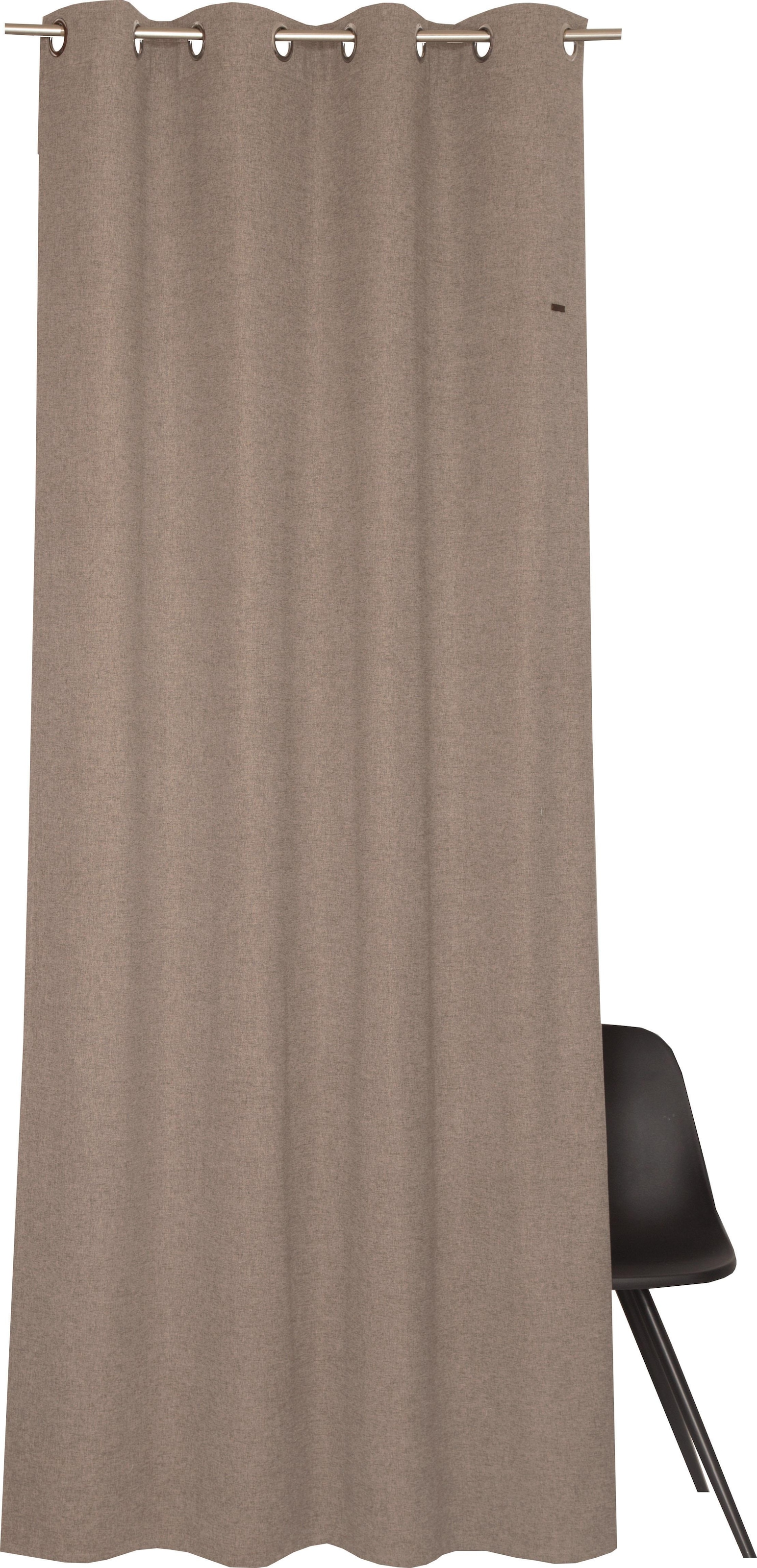 Image of Esprit Vorhang "Harp" Ösen 1 Stk. tlg. HxB: 250x140, Blickdicht, mit Lederlabel, (BxH) 140 x 250 cm