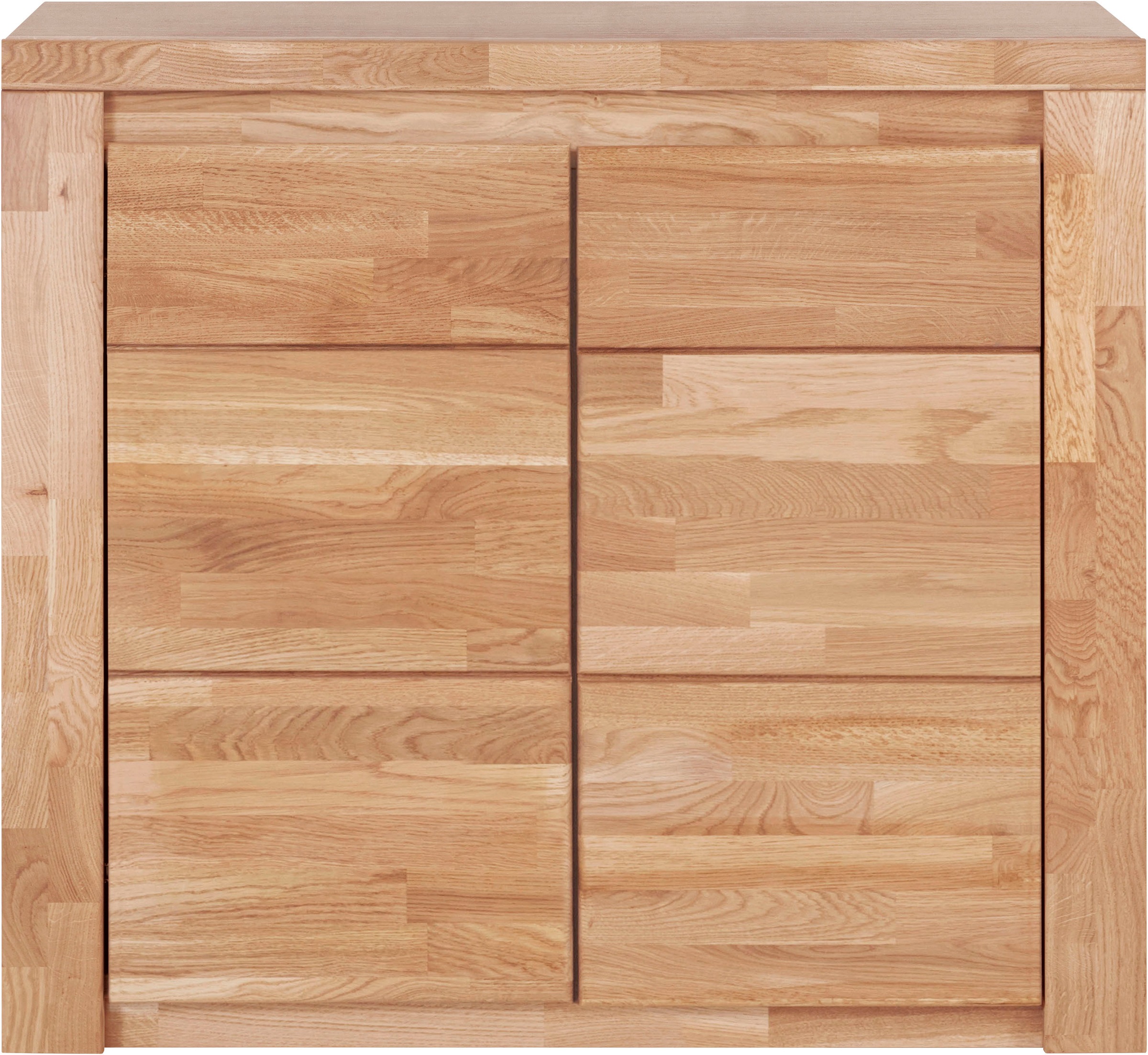 OTTO home Kommode "Burano,90cm breit,35 cm tief, Fronten Massivholz" Holz massiv, Holzwerkstoff,2 Türen,2 breite Fächer