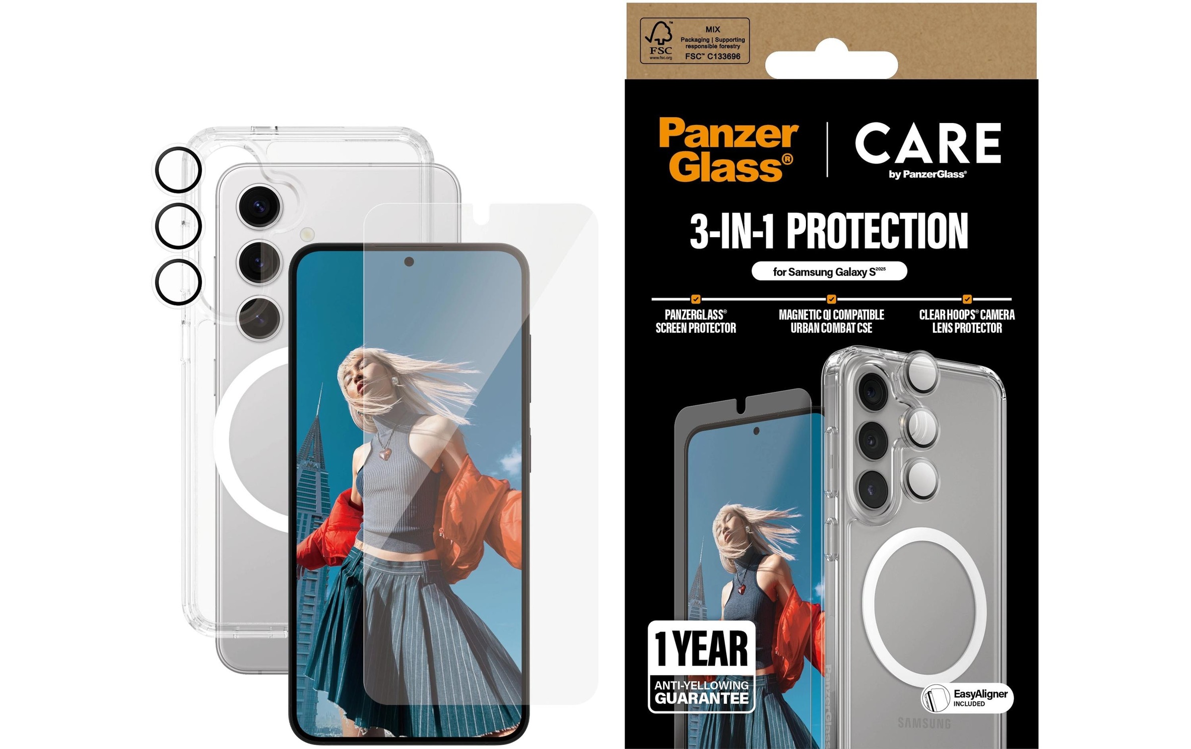 CARE by PanzerGlass Schutzfolie »3-in-1 UWF Galaxy S25«