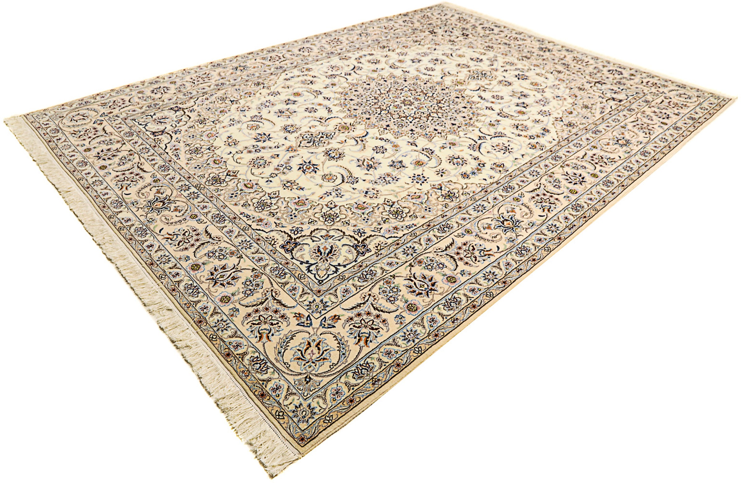 Image of morgenland Orientteppich »Perser - Nain - Royal - 360 x 260 cm - beige«, rechteckig, 10 mm Höhe, Wohnzimmer, Handgeknüpft, Einzelstück mit Zertifikat bei Ackermann Versand Schweiz