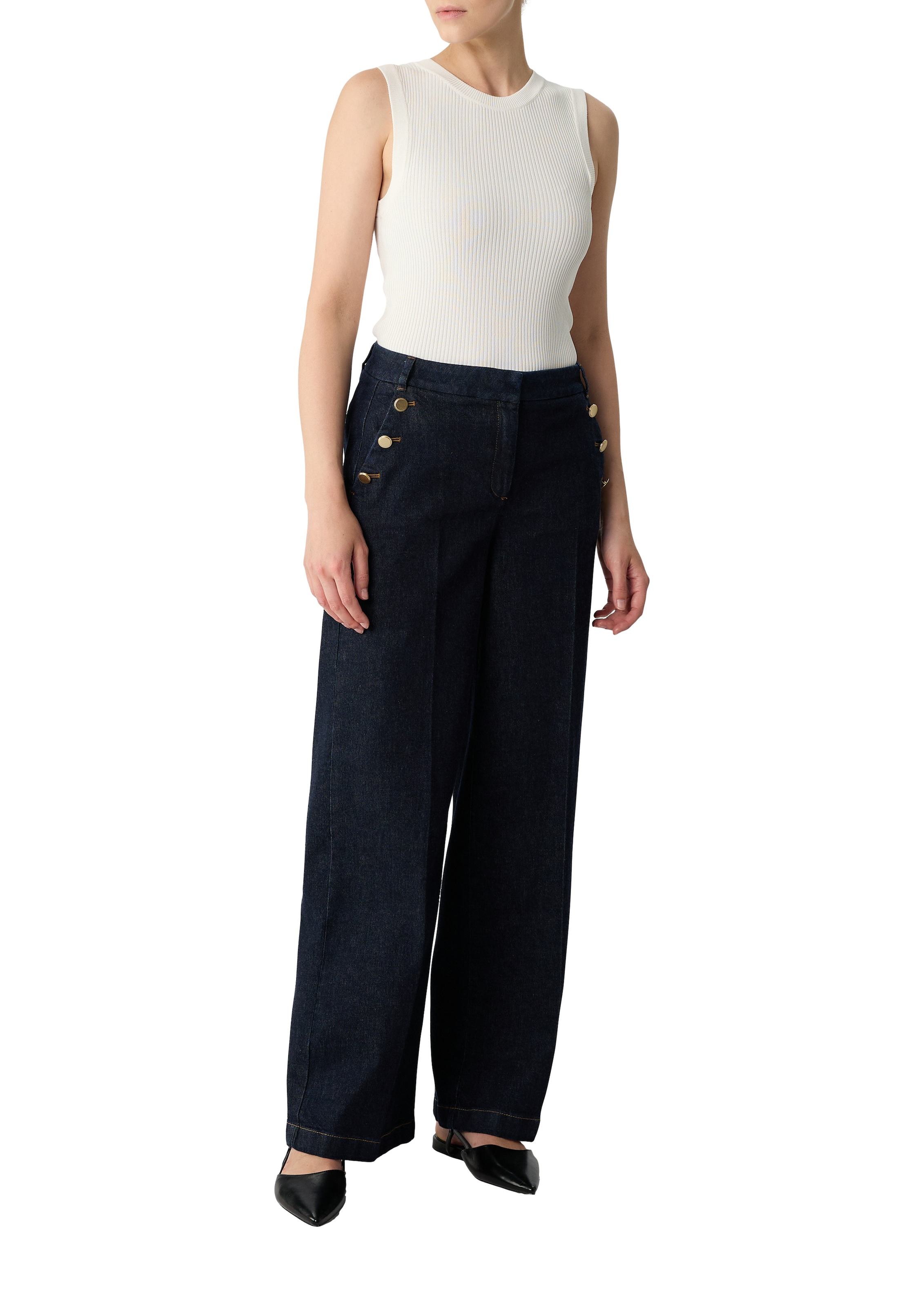 Comma Top en tricot en mélange viscose coupe slim