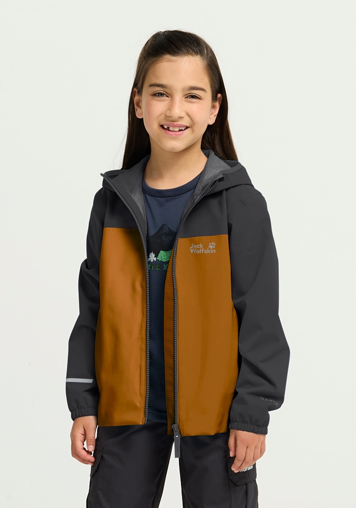 Jack Wolfskin Regenjacke »ADVENTURETRIBE 2L JKT K« atmungsaktiv, wasserdicht, mit Reissverschluss