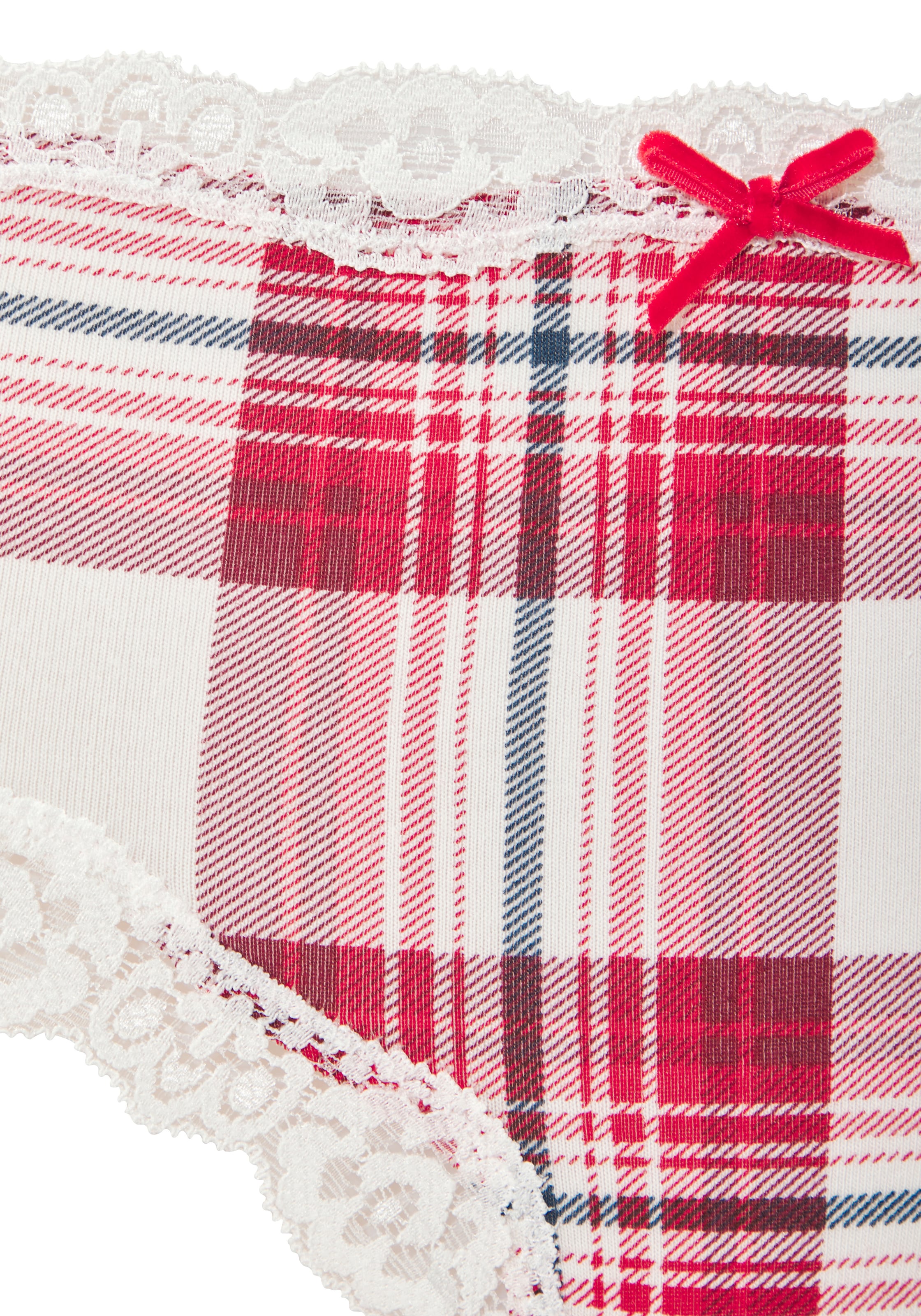 LASCANA Hipster 2er-Pack,  mit feiner Spitze und weihnachtlichen Prints