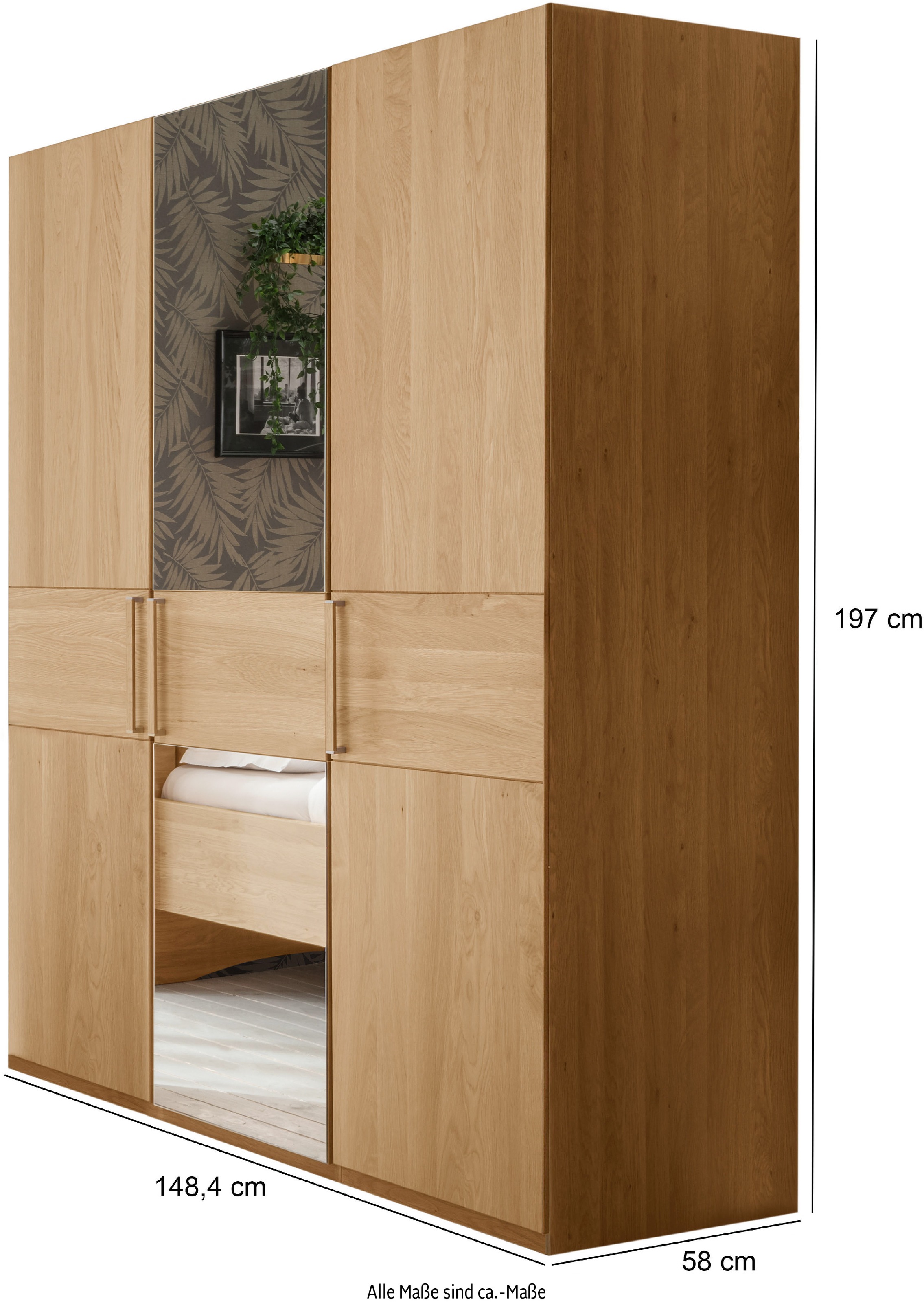 WIEMANN Drehtürenschrank »Kiruna« mit Kristallspiegel