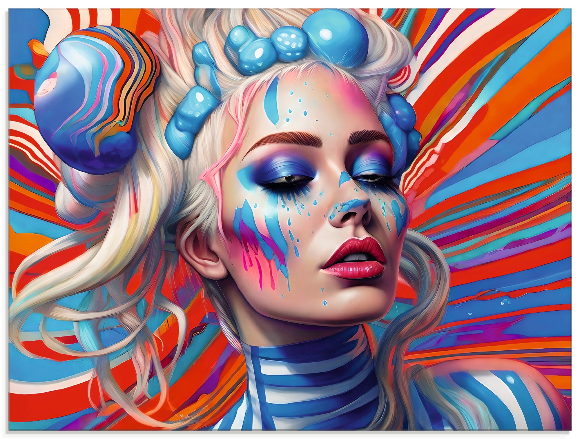 Image of Artland Glasbild "Psychedelisch blond II" Bilder von Frauen 1 Stk. tlg. in verschiedenen Grössen