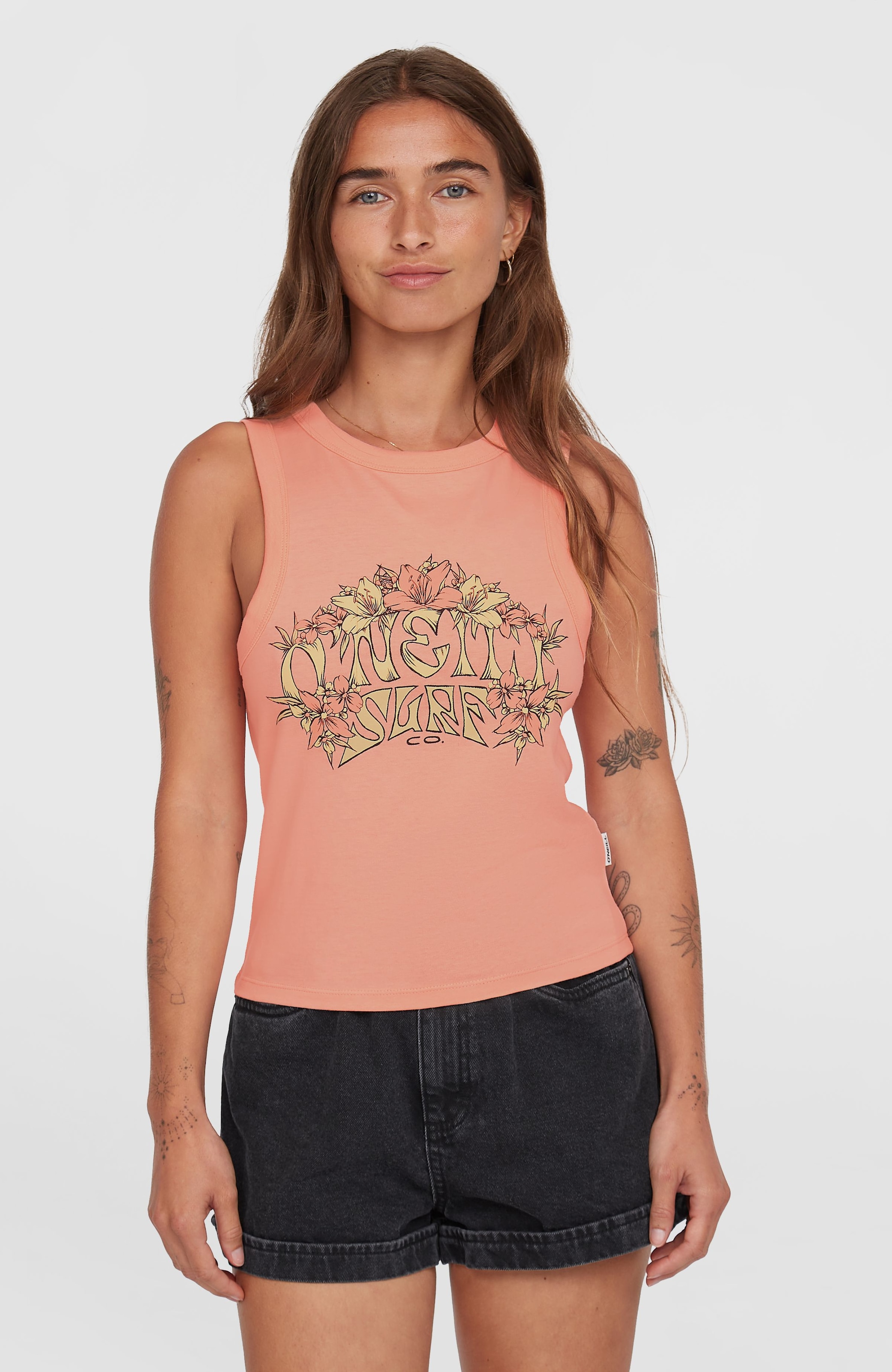 Image of ONeill Tanktop "SUMMER MUST HAVES GRAPHIC TANK TOP" mit vom Surfen inspirierten Prints auf Wasserbasis, aus Baumwolle