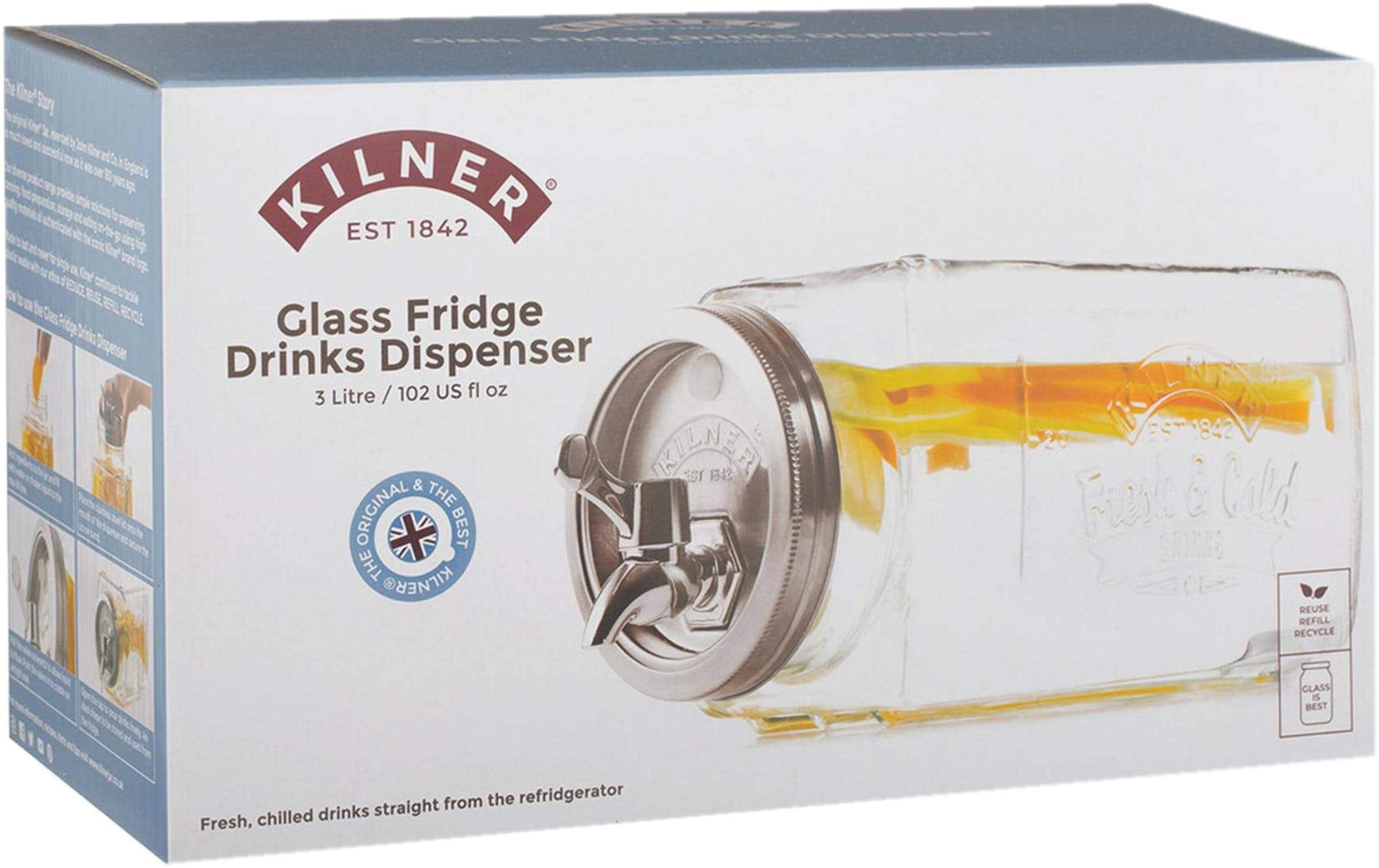KILNER Getränkespender »zum Kühlschrank 3 l«