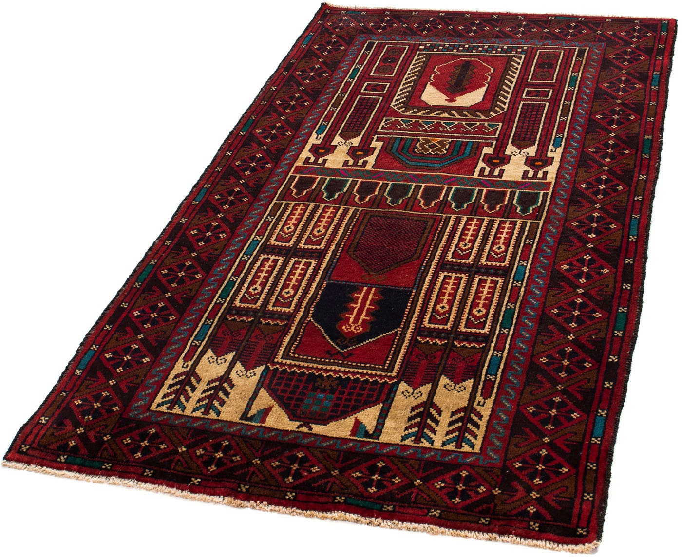 Image of morgenland Orientteppich »Belutsch - 149 x 82 cm - dunkelrot«, rechteckig, 8 mm Höhe, Wohnzimmer, Handgeknüpft, Einzelstück mit Zertifikat bei Ackermann Versand Schweiz