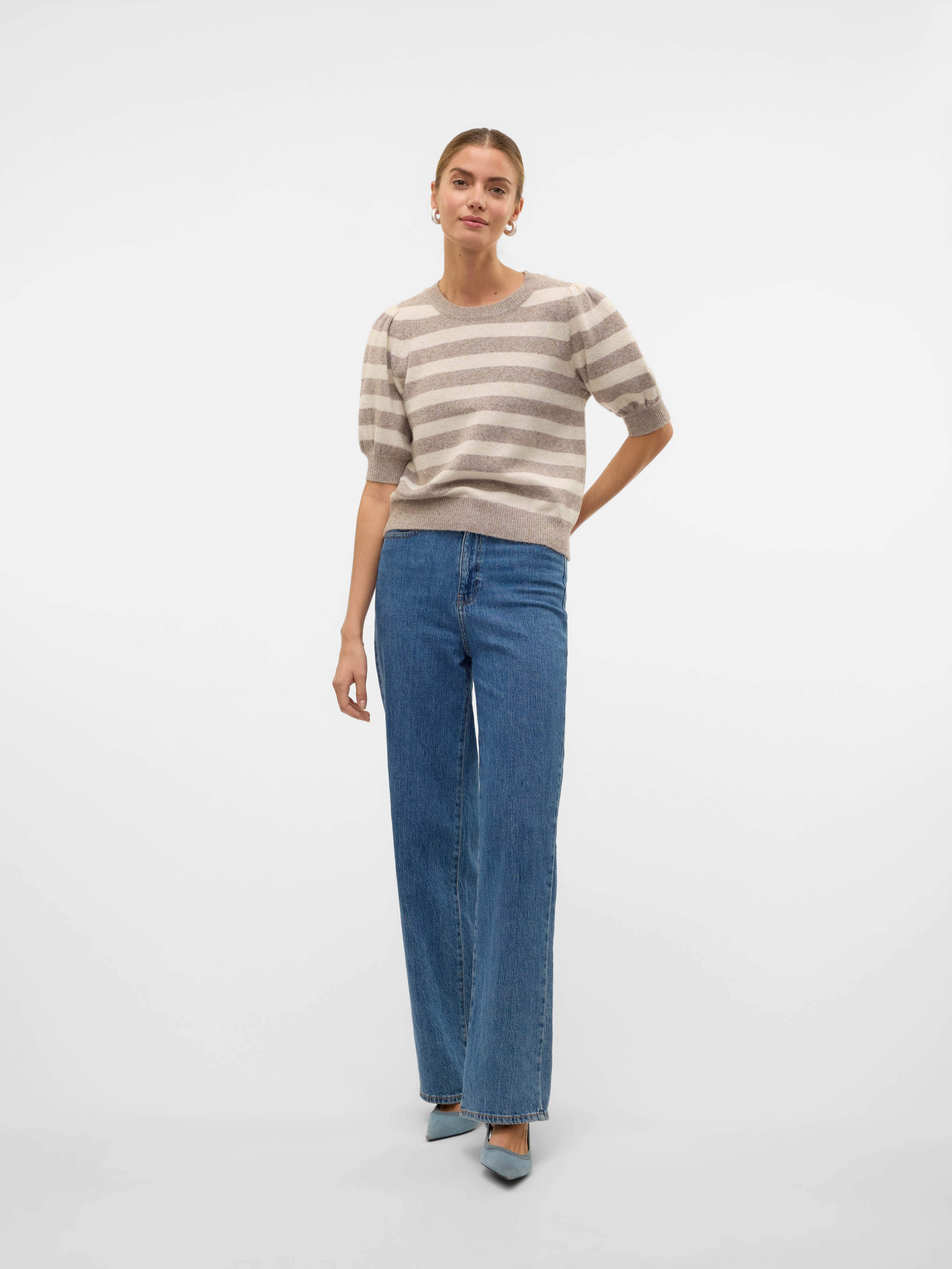 Vero Moda Strickpullover »VMDOFFY 2/4 O-NECK PULLOVER GA NOOS«, mit leichten Puffärmeln