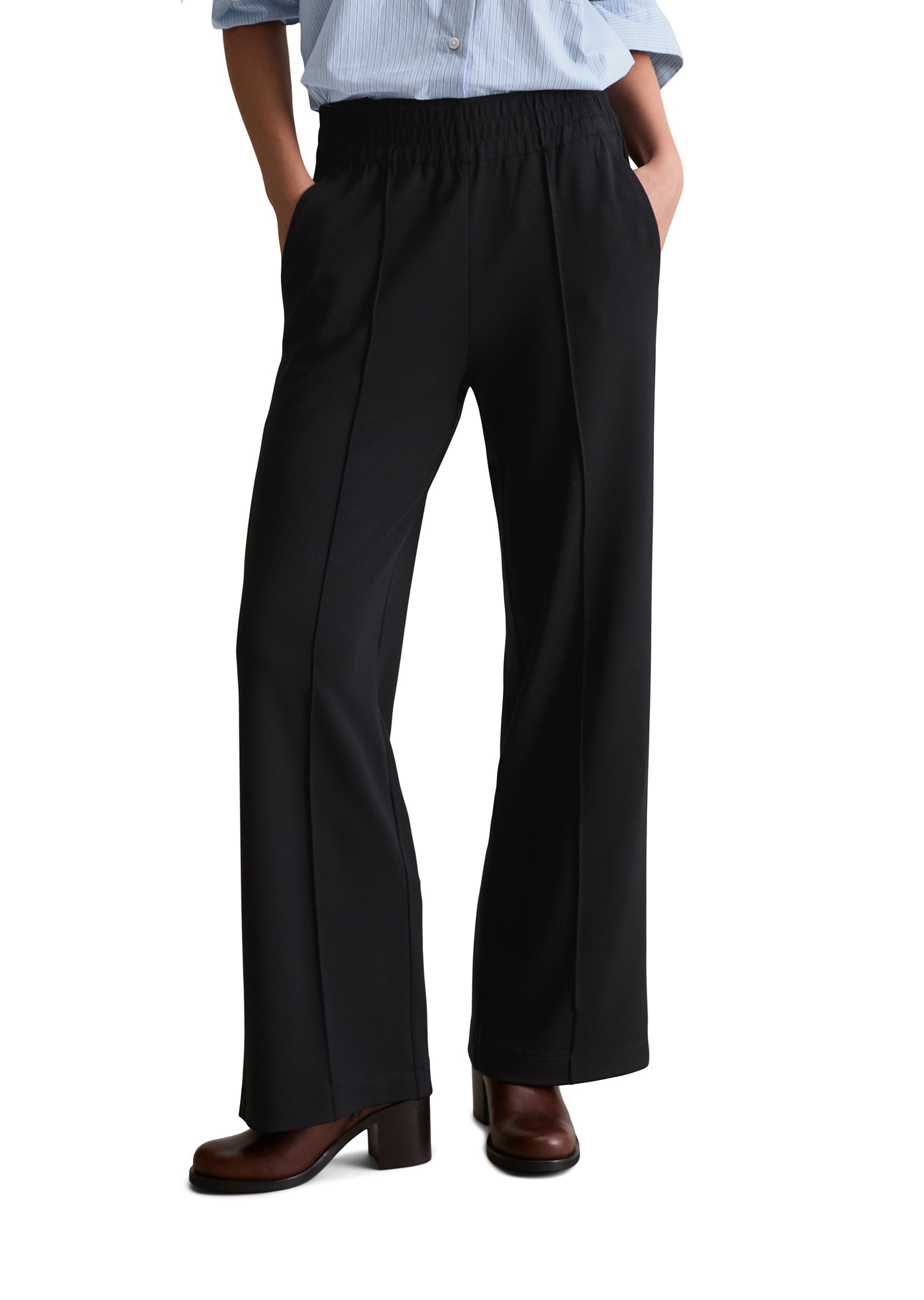 Image of Marc OPolo DENIM Jerseyhose regular fit aus fliessendem Modal-Mix, elastischer Bund