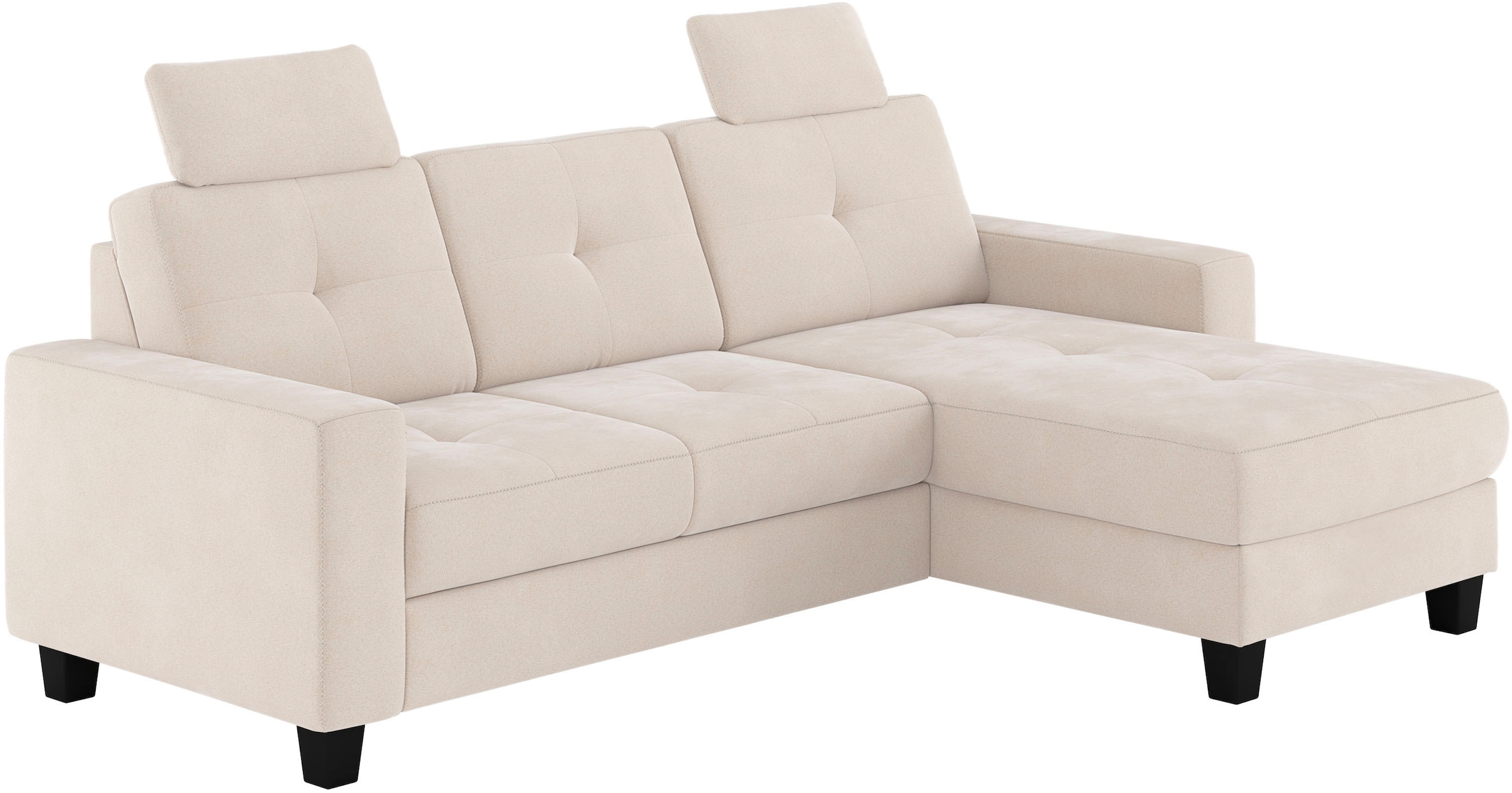 Places of Style Ecksofa »Varese L-Form«, wahlweise mit Bettfunktion und Bettkasten