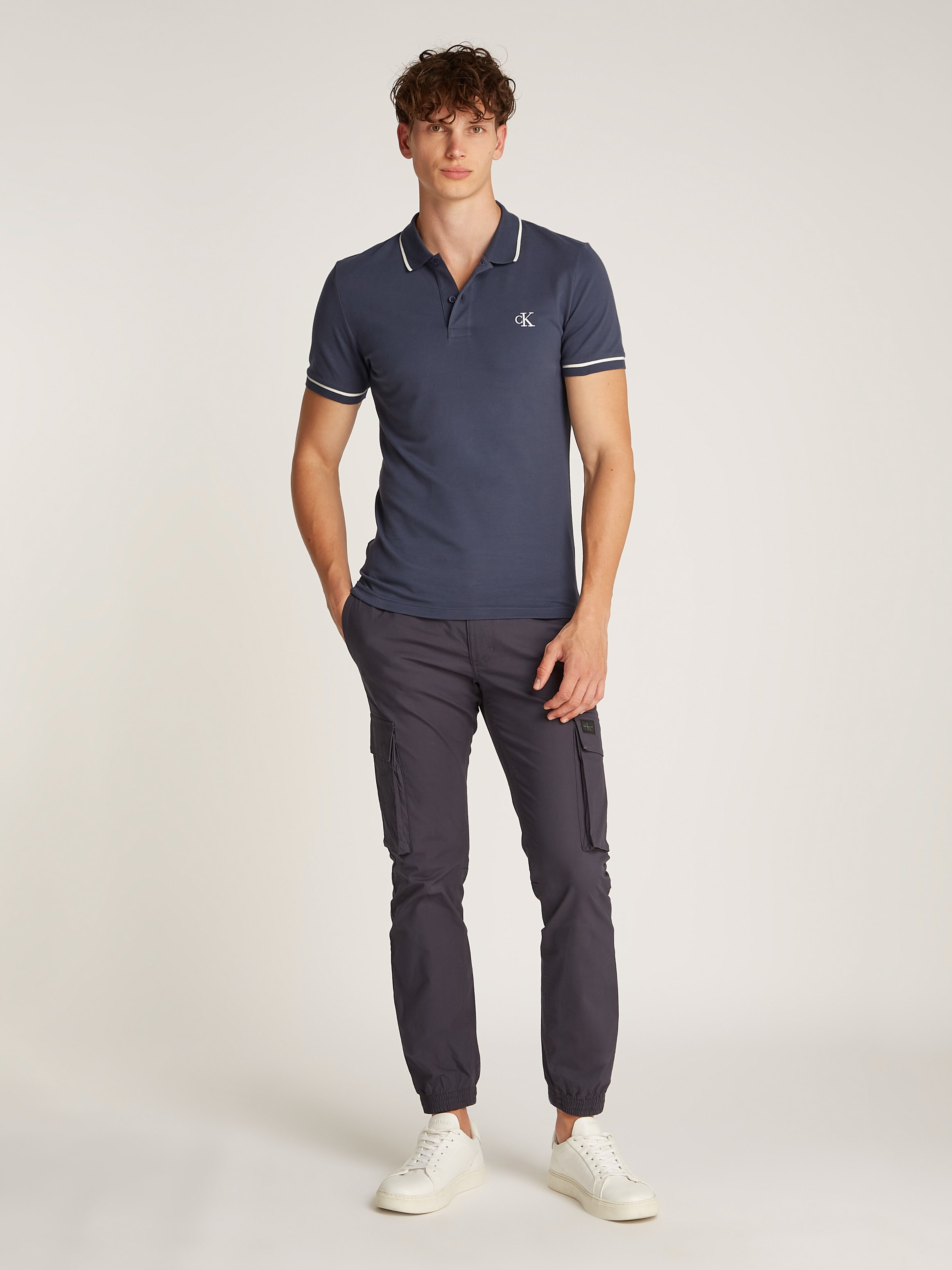Calvin Klein Jeans Poloshirt »TIPPING SLIM POLO« mit Logomarkenlabel