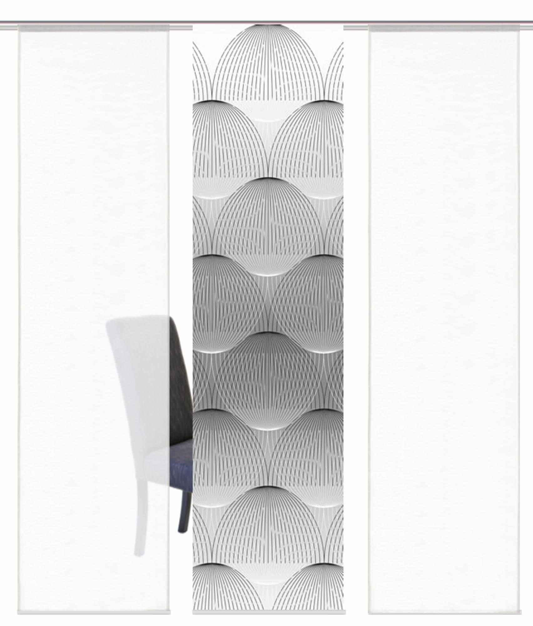 HOME WOHNIDEEN Schiebegardine »BENARIS« Klettband 3 Stk. tlg. HxB: 245x60, inkl. Befestigungszubehör