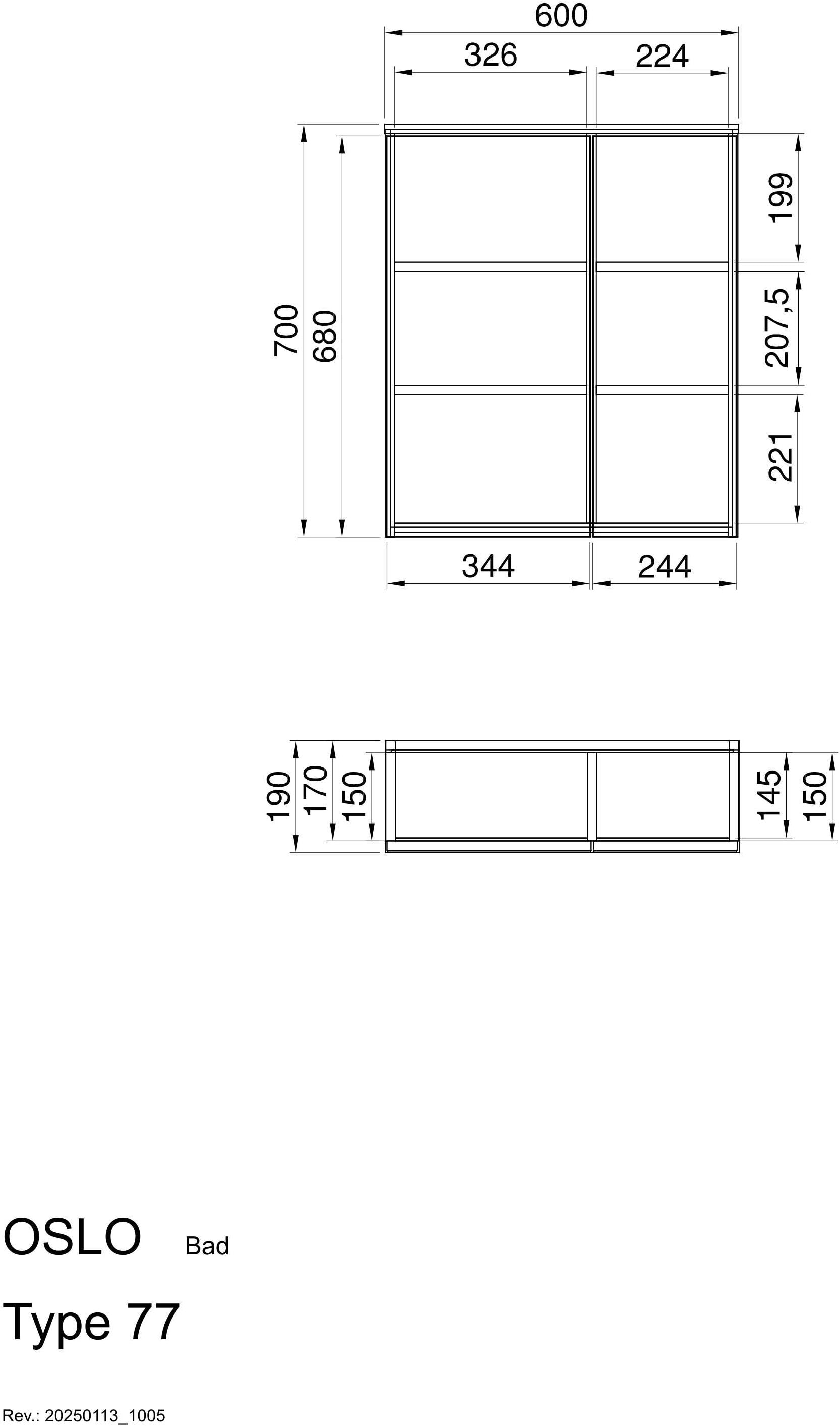 INOSIGN Badspiegel »Oslo, Spiegelschrank in Eiche Evoke, Spiegel im skandinavischen Design« Aufbewahrungsschrank mit 2 Spiegeltüren, wahlweise mit LED