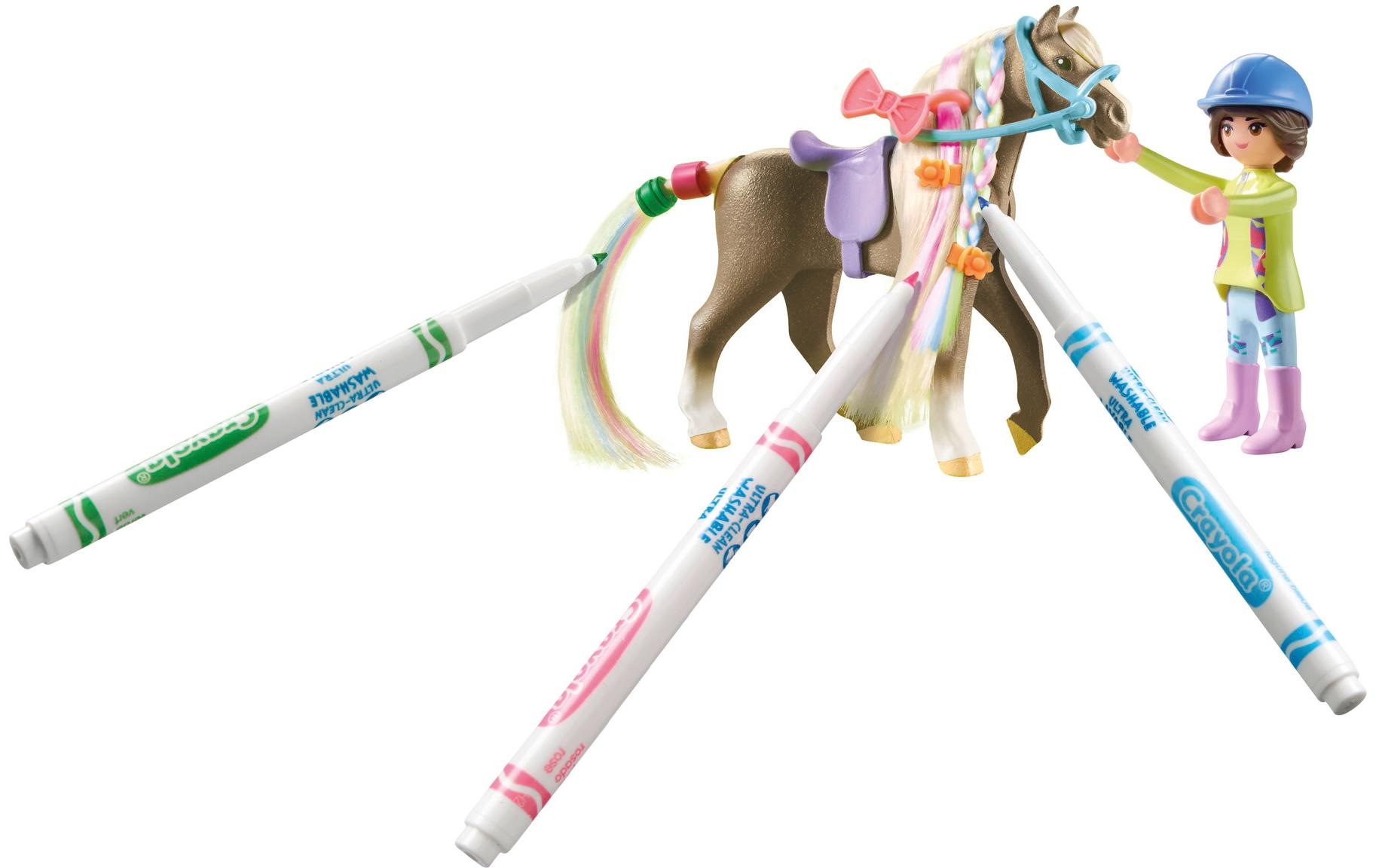 Playmobil® Spielbausteine »Horses of Waterfall Kreativset mit Pferd und Stiften 71640«, (19 St.)